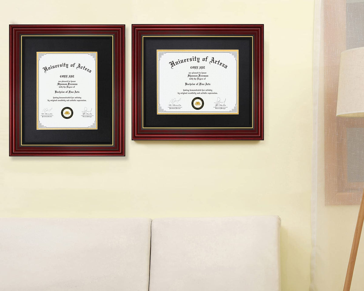 CORE ART 15x18 Diploma Frame Cherry Red Black Mat for 11x14 - CORE ART Official Imagery - 8