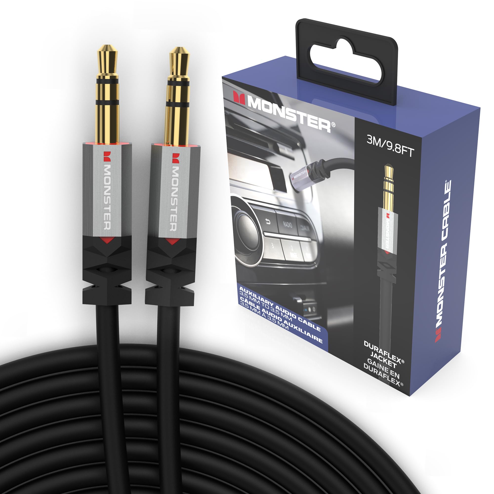 Monster Gen2 Essentials Audio Cable 3.5mm Male to Male Aux Cord, by Monster - Angle View 1