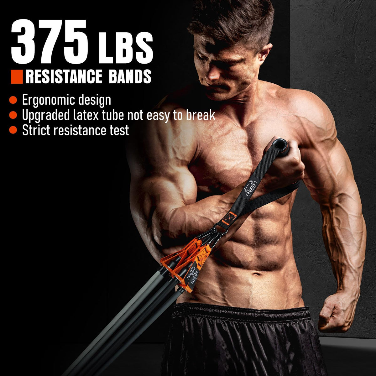 Resistance Bands with Handles 175lb Exercise Bands for - COOBONS FITNESS Official Imagery - 3