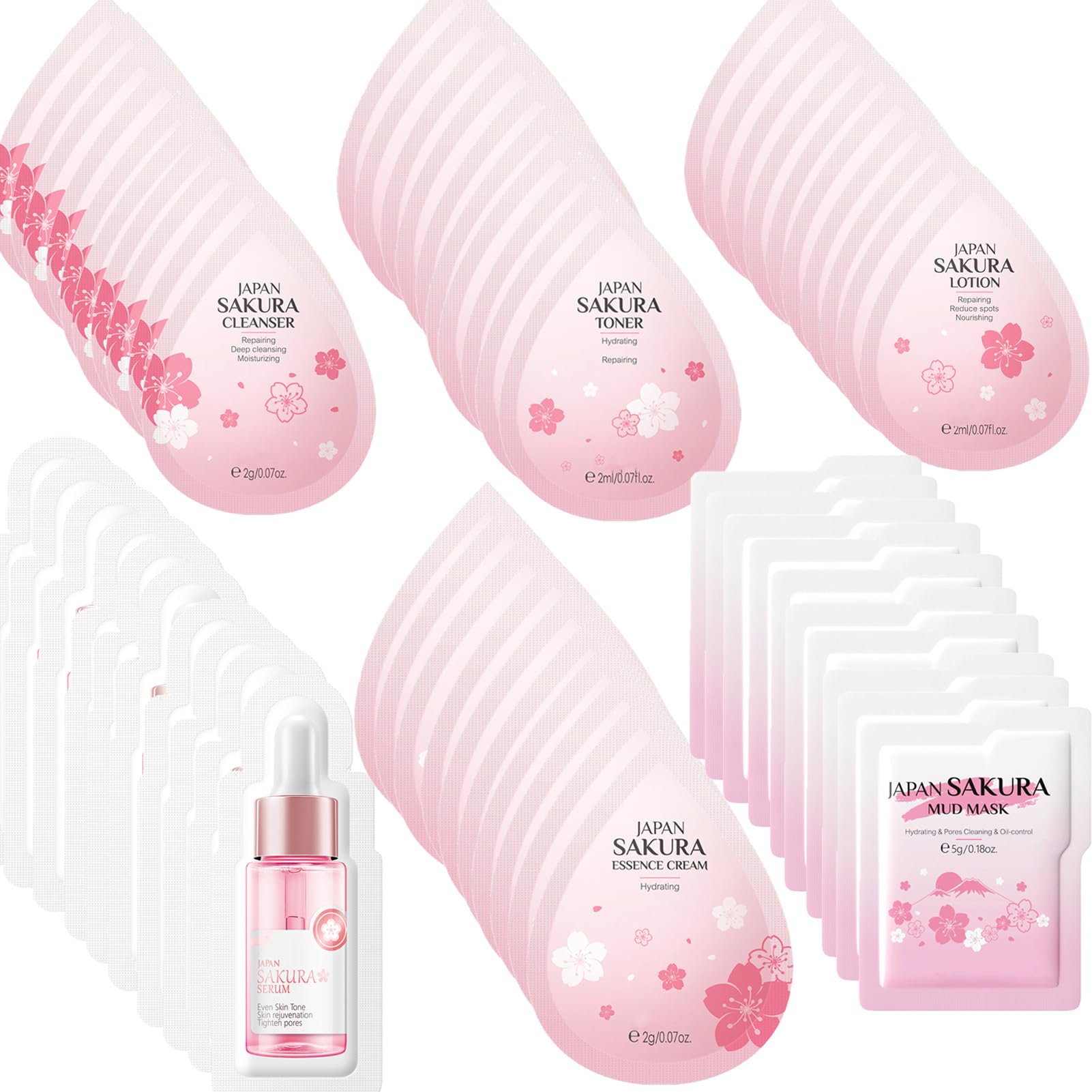 60Pcs Mini Travel Skincare Sets, Mini Travel Items Including - Product Imagery