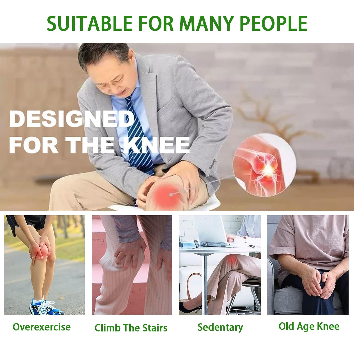 Sufiibtly Mugwort Herbal Knee Joint Relief Patches 40pc