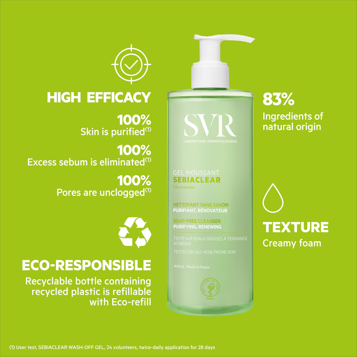 SVR Sebiaclear Foaming Gel Cleanser 13 5 fl oz - SVR Official Imagery - 5