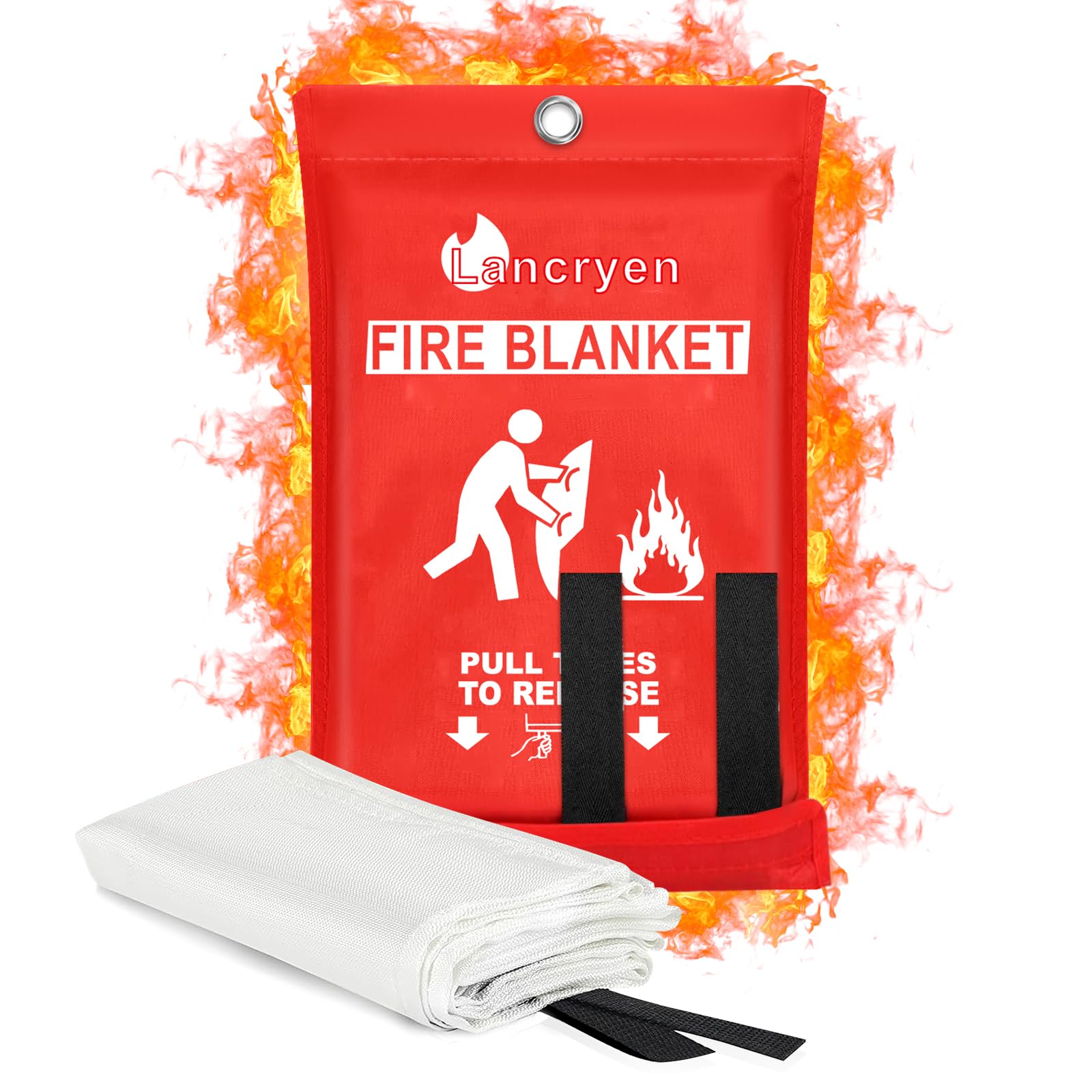 Lancryen Emergency Fire Blanket, Fire Extinguisher Blanket, Fire - Product Imagery