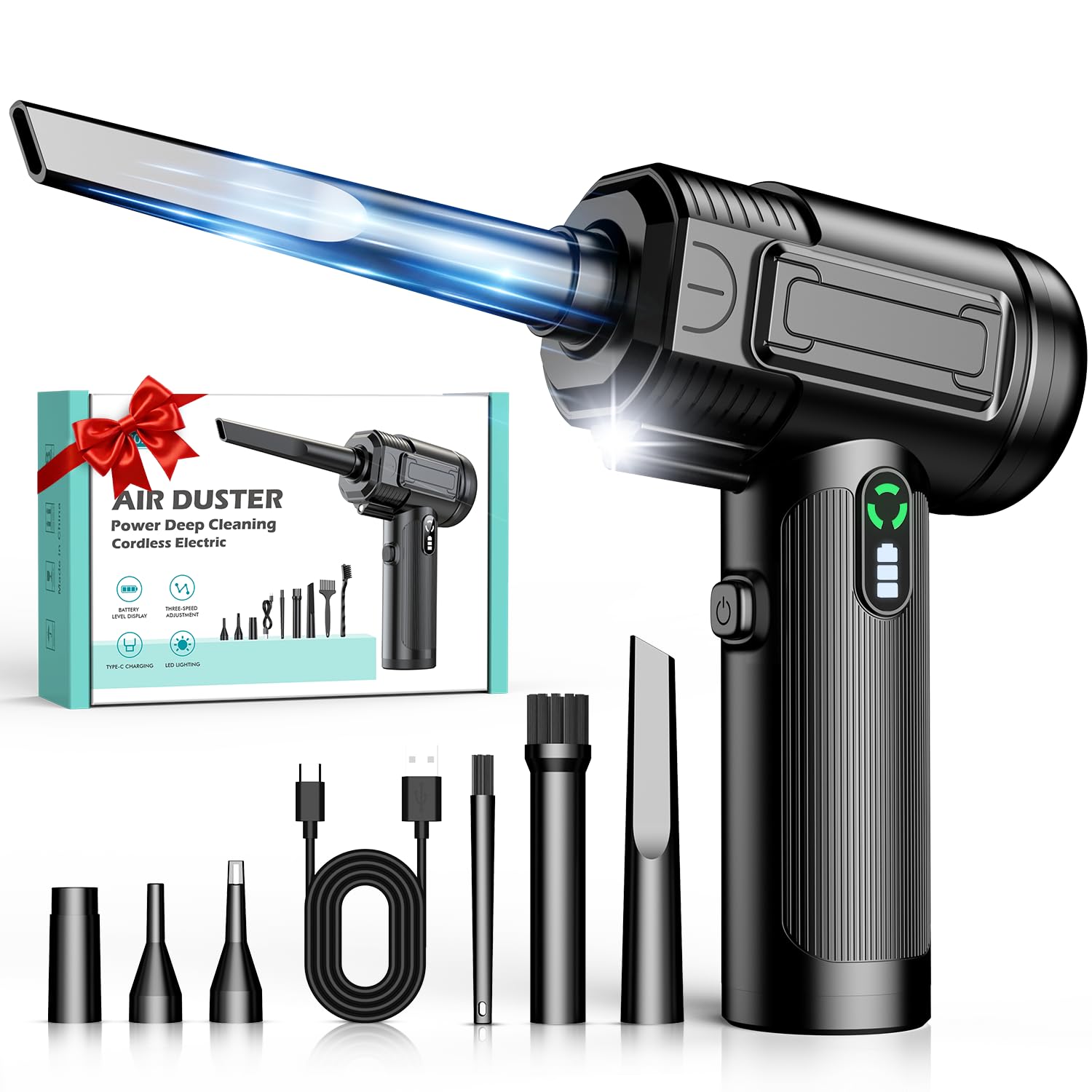 RELIDOL Compressed Air Duster, 130000RPM Rechargeable Electric Ai by RELIDOL - Angle View 1