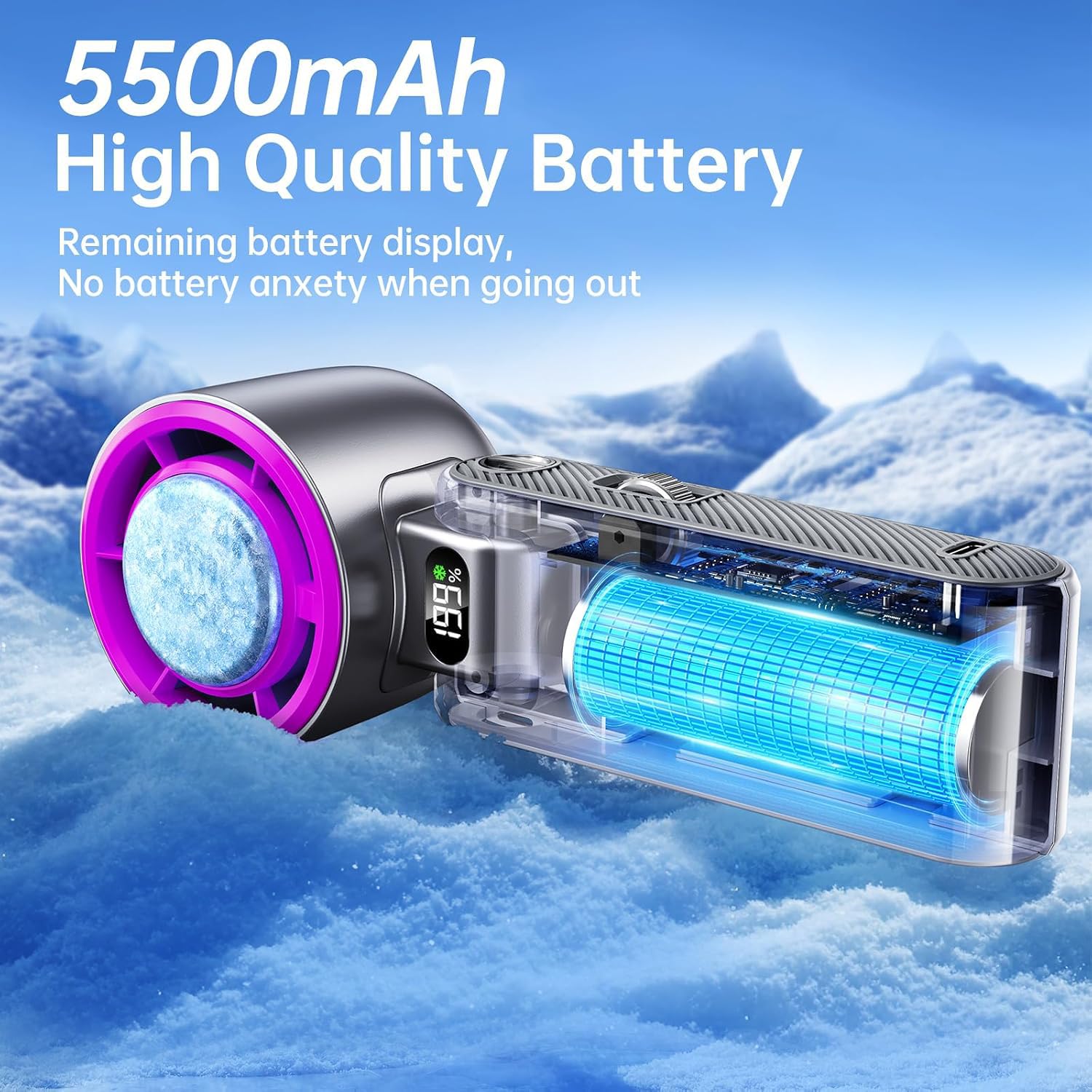 Coolhill Pro Handheld Portable fan with Turbo Cooling, Speed  550 by Coolhill - Angle View 5