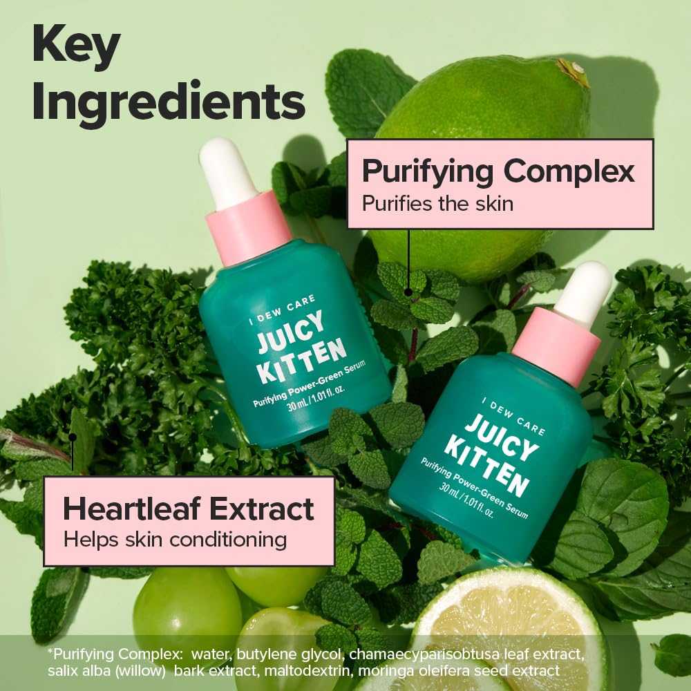 I DEW CARE Juicy Kitten Purifying Power Green Face Serum 1 - I DEW CARE Official Product Imagery - 7
