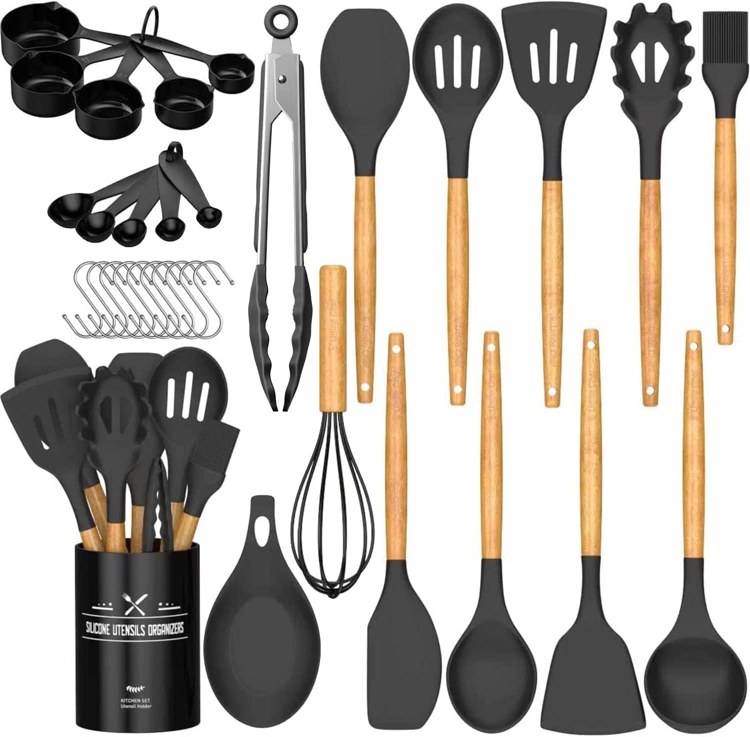 Umite Chef Kitchen Cooking Utensils Set, 33 pcs Non-Stick Silicon by Umite Chef - Angle View 1