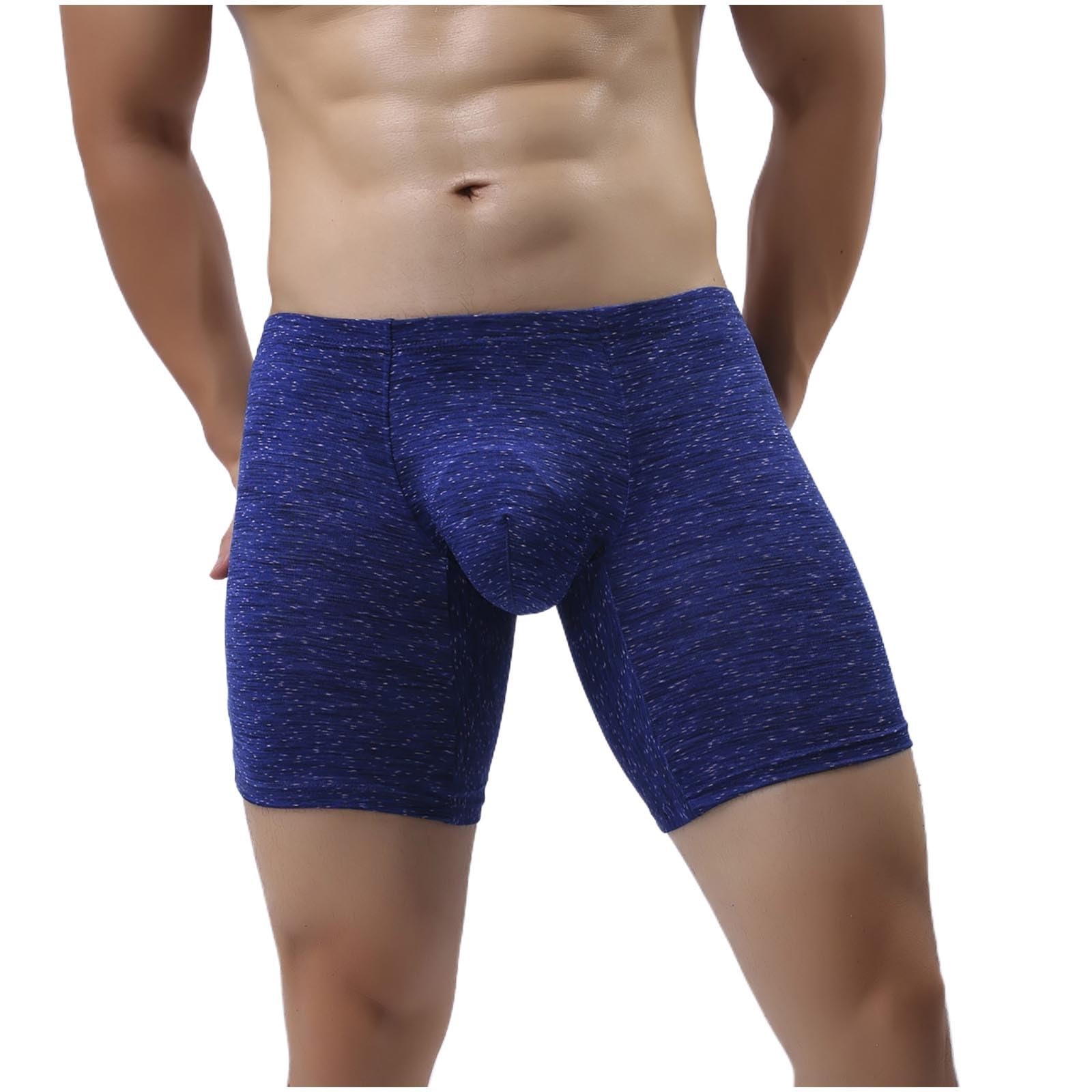 Long Leg Boxer Briefs for Men Compression Stretchy Cotton Underwear Bi - View 10