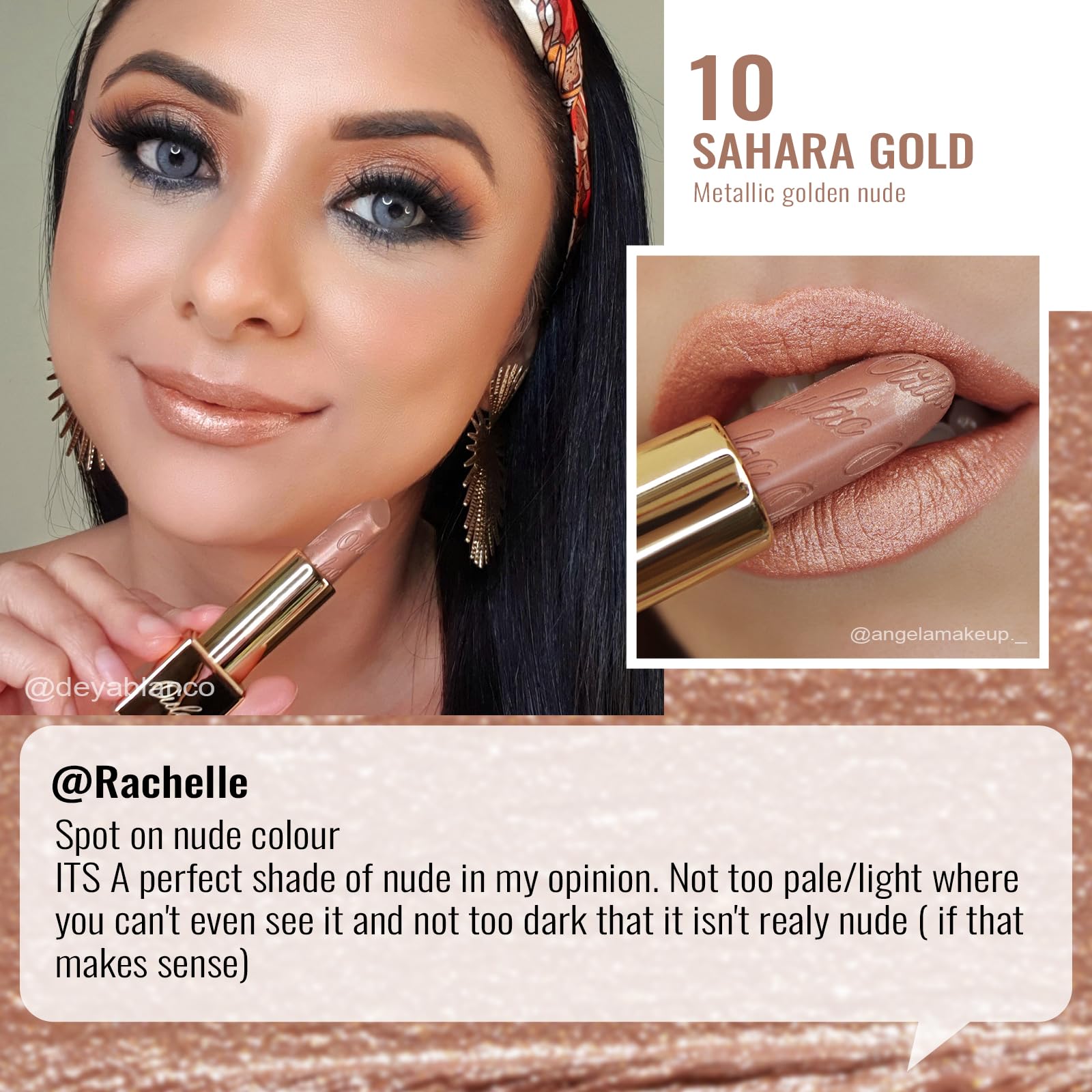 Oulac Metallic Lipstick for Women with Lightweight Hydrating Formula, - View 4