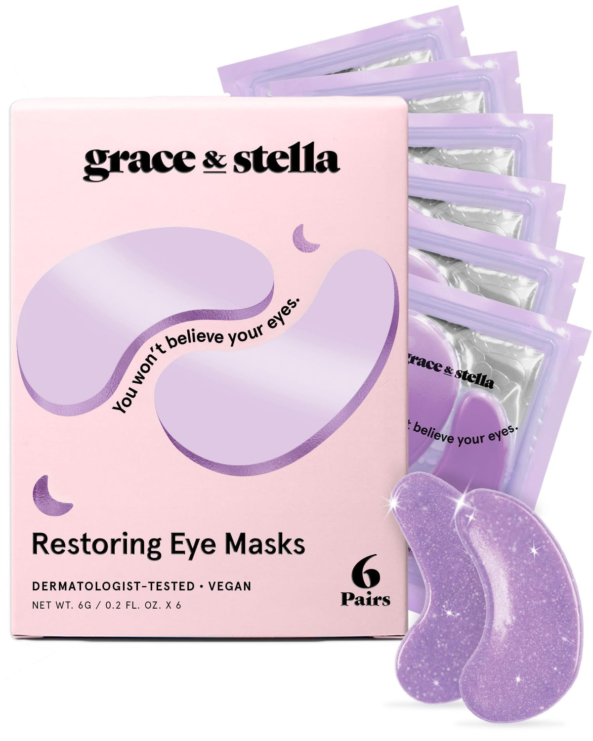 grace stella Retinol Under Eye Patches for Puffy Eyes - grace & stella Official Product Imagery - 1