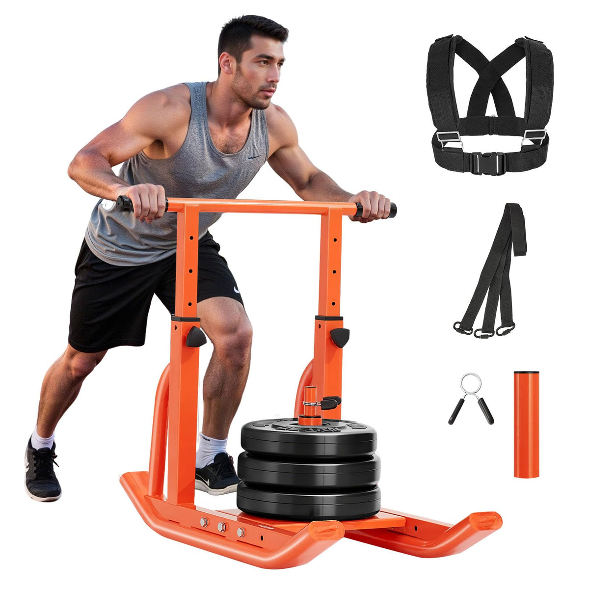 VEVOR Weight Sled Workout Sled for Push Pull Running - VEVOR Official Imagery - 1