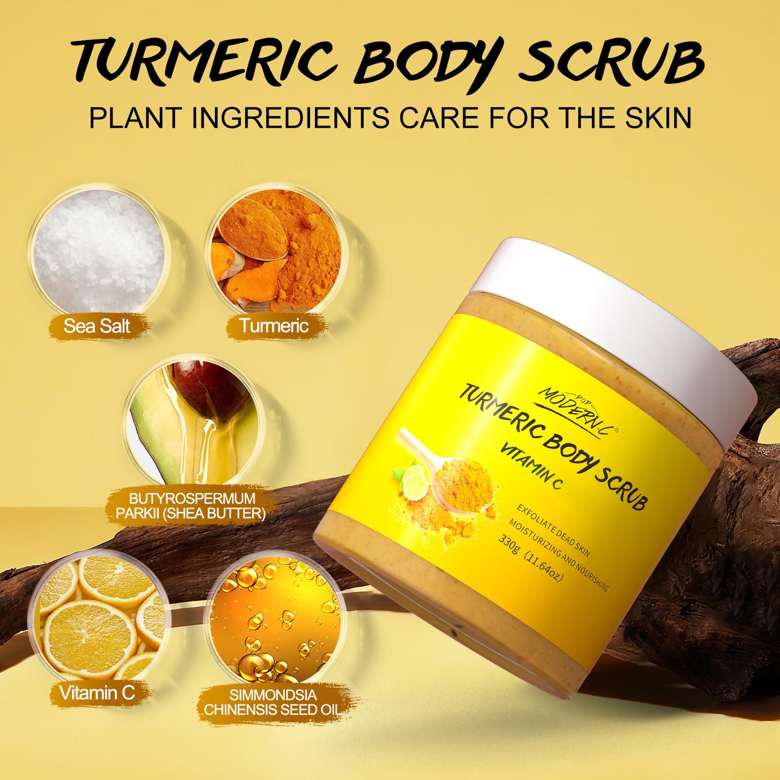 POP MODERN.C Turmeric & Vitamin C Body Scrub 10 oz
