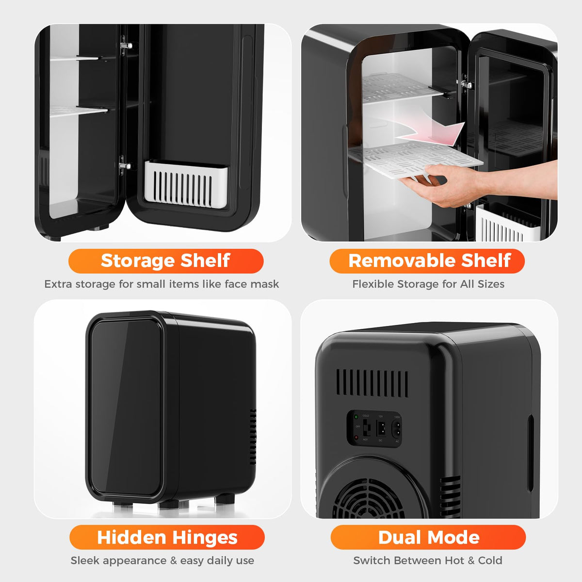 OSTBA Mini Fridge 6 Liter 8 Can Skincare Fridge Small Fridge - OSTBA Official Imagery - 6