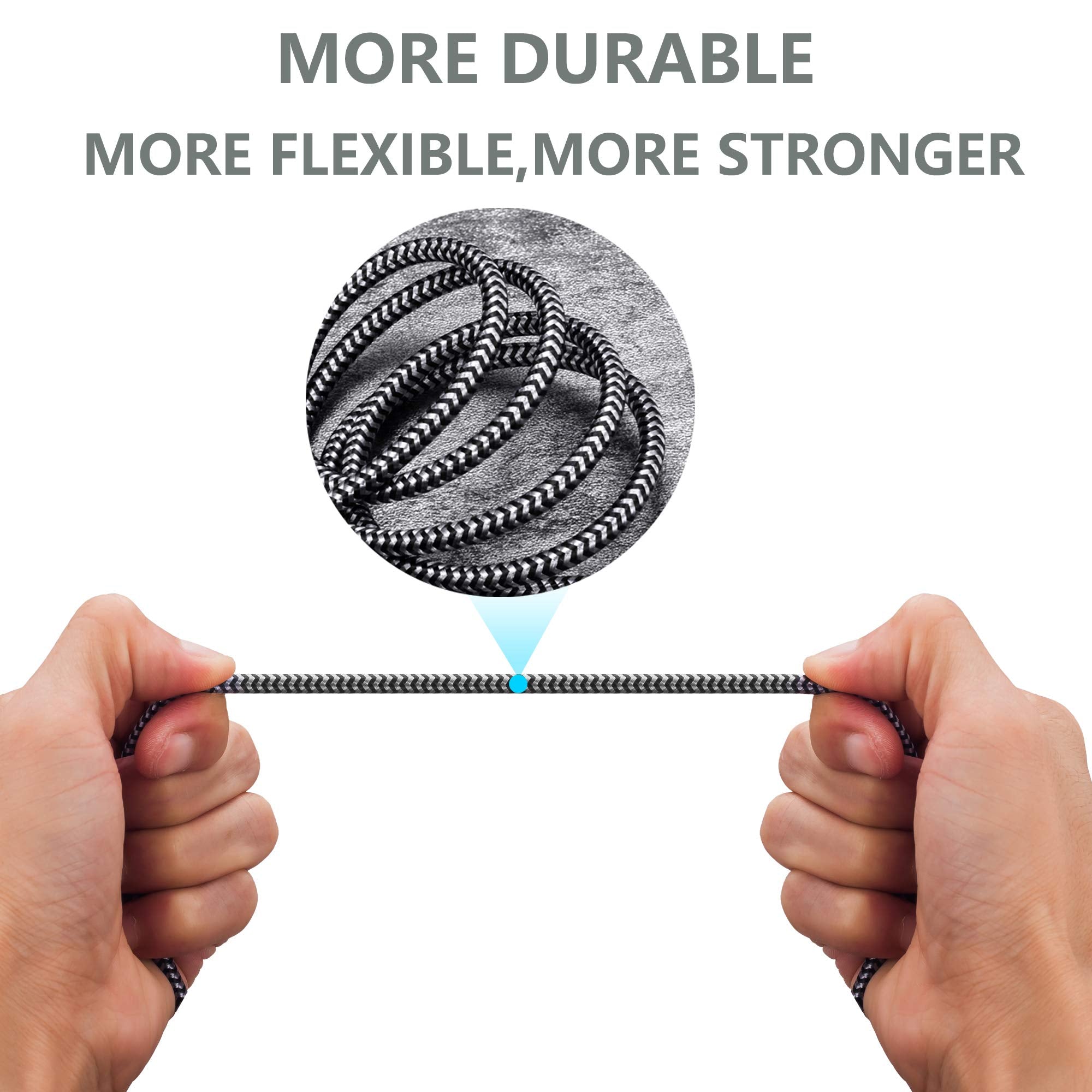 MORELECS 3.5mm Headphone Extension Cable 30ft, Nylon Braided Aux by MORELECS - Angle View 4