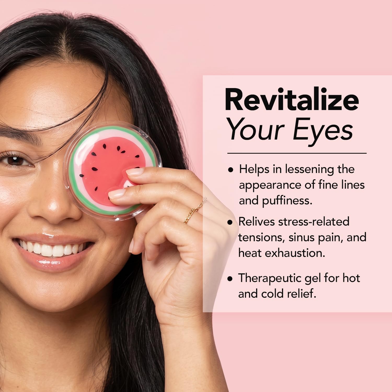 Cala Watermelon Hot & Cold Eye Pads, therapeutic thermal compress for soothing relaxation and eye comfort.