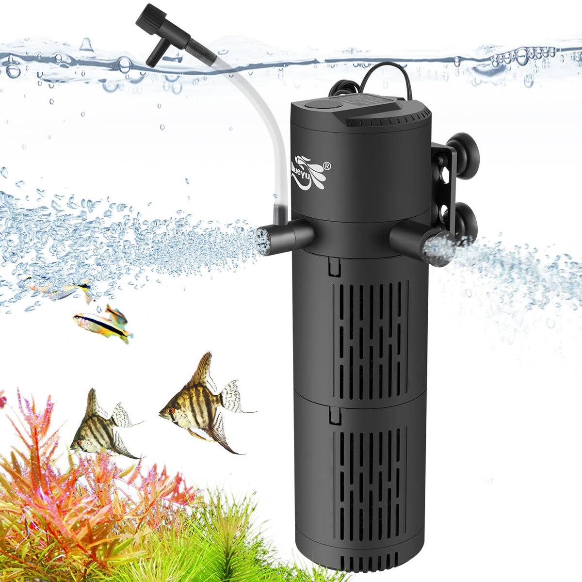 Aquarium Filter Fish Tank Filter 4 in 1 for 30 80 Gallon - BlueYu Official Imagery - 1
