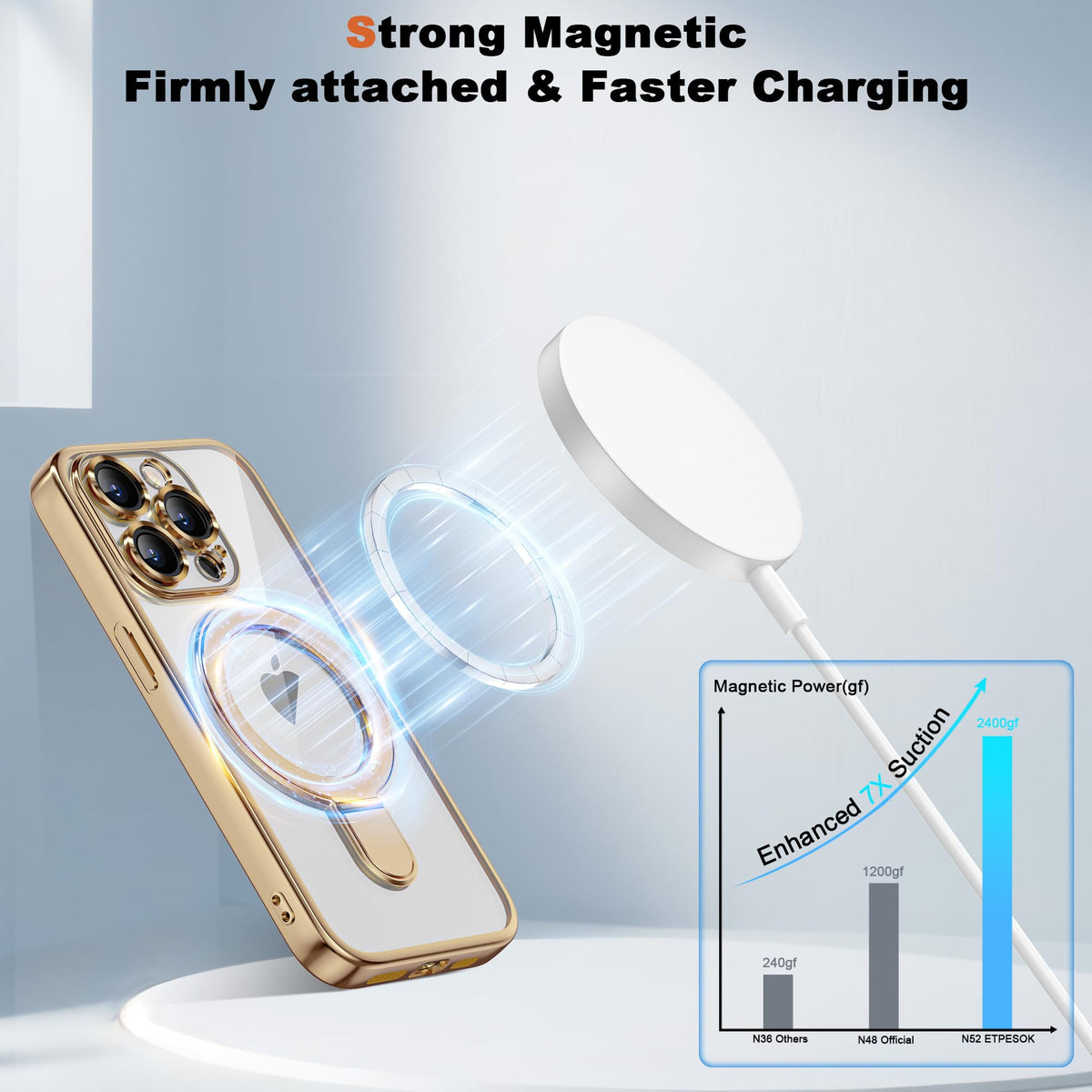 Plating Clear Phone Case for iPhone 14 Pro with Stand 6 1 - ETPESOK Official Imagery - 6
