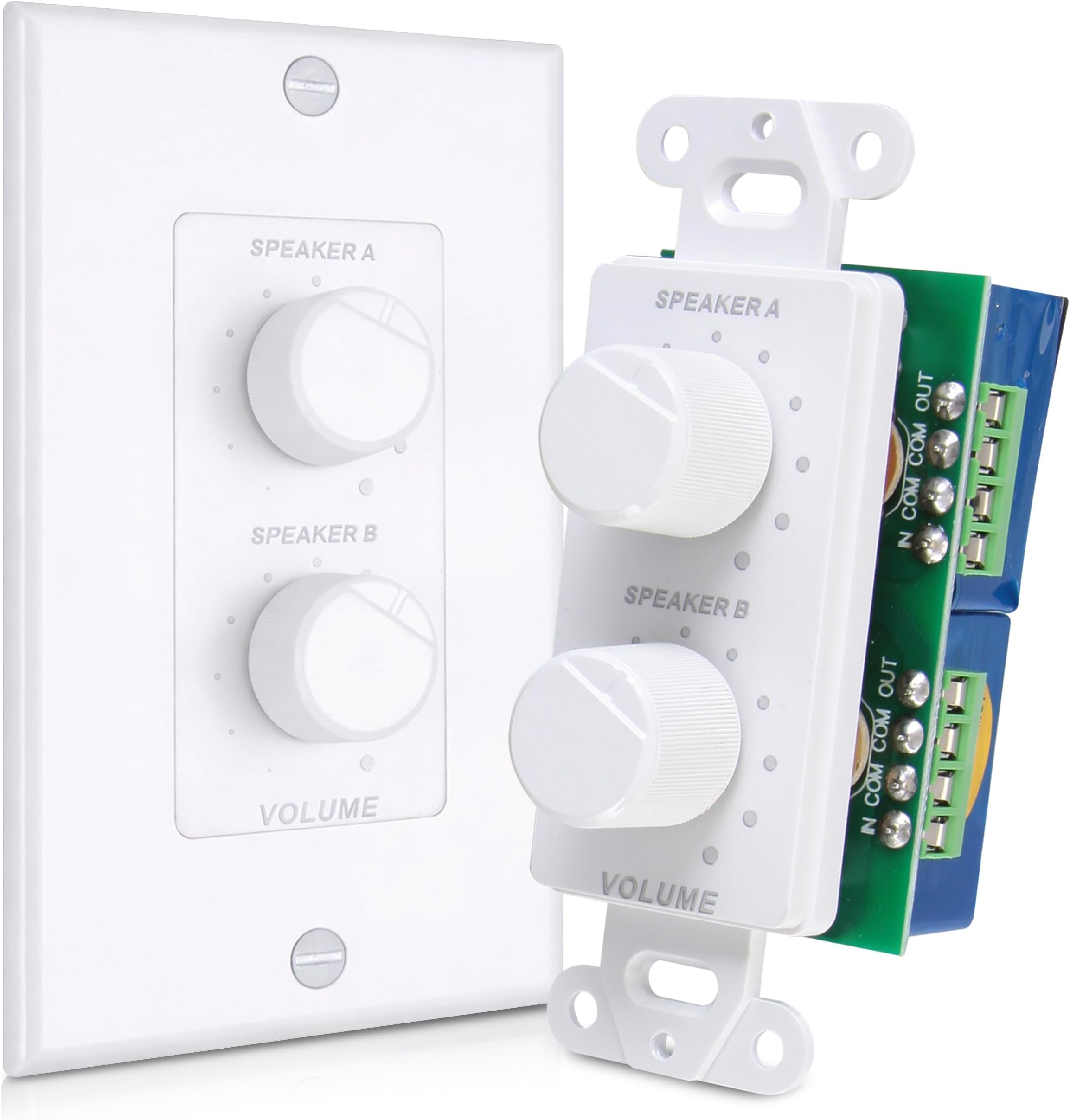 In Wall Speaker Volume Control - Home Audio Smart 2-Channel A/B D by Pyle - Angle View 8