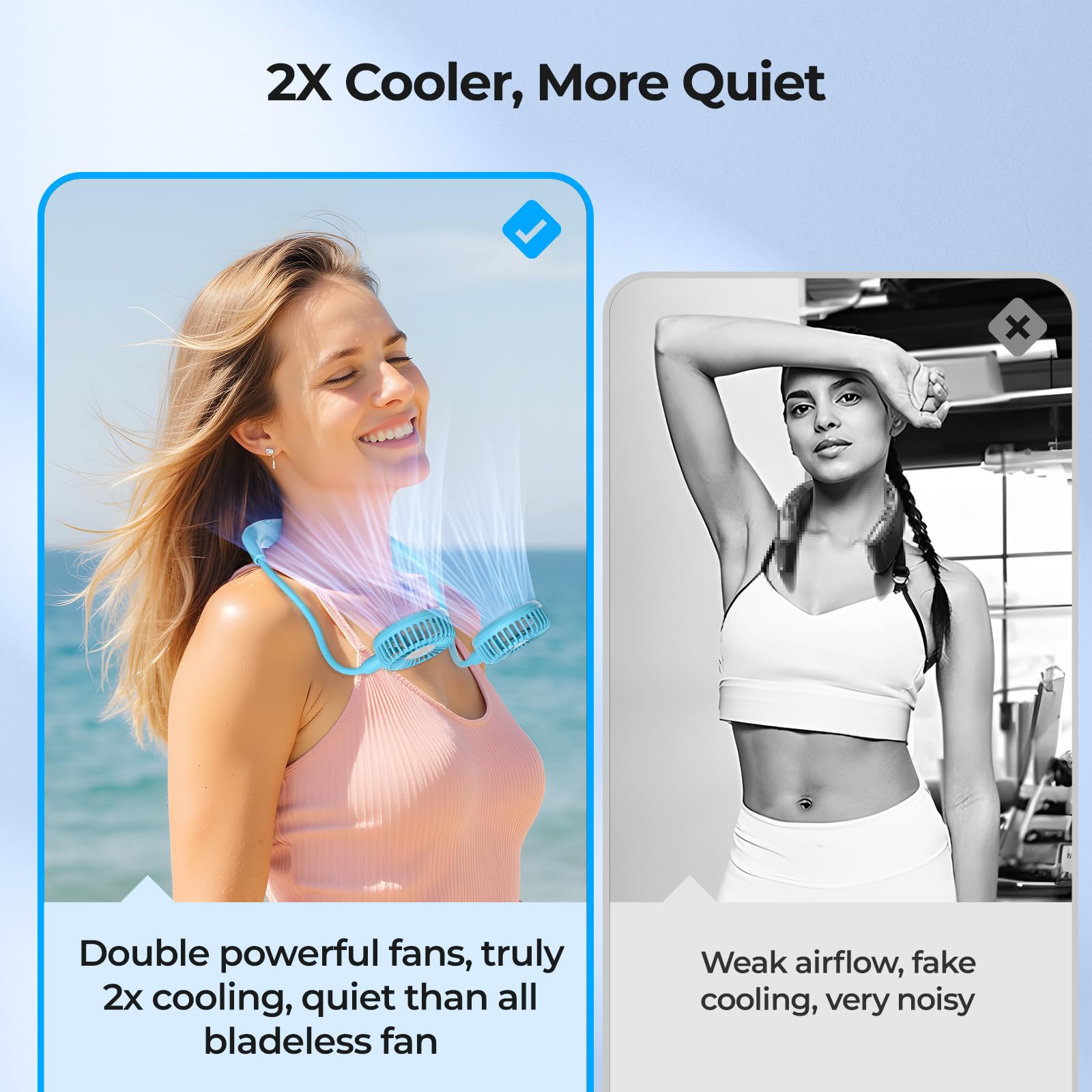 AMACOOL Portable Neck Fan, Lightweight Wearable with Hands-Free C by AMACOOL - Angle View 2
