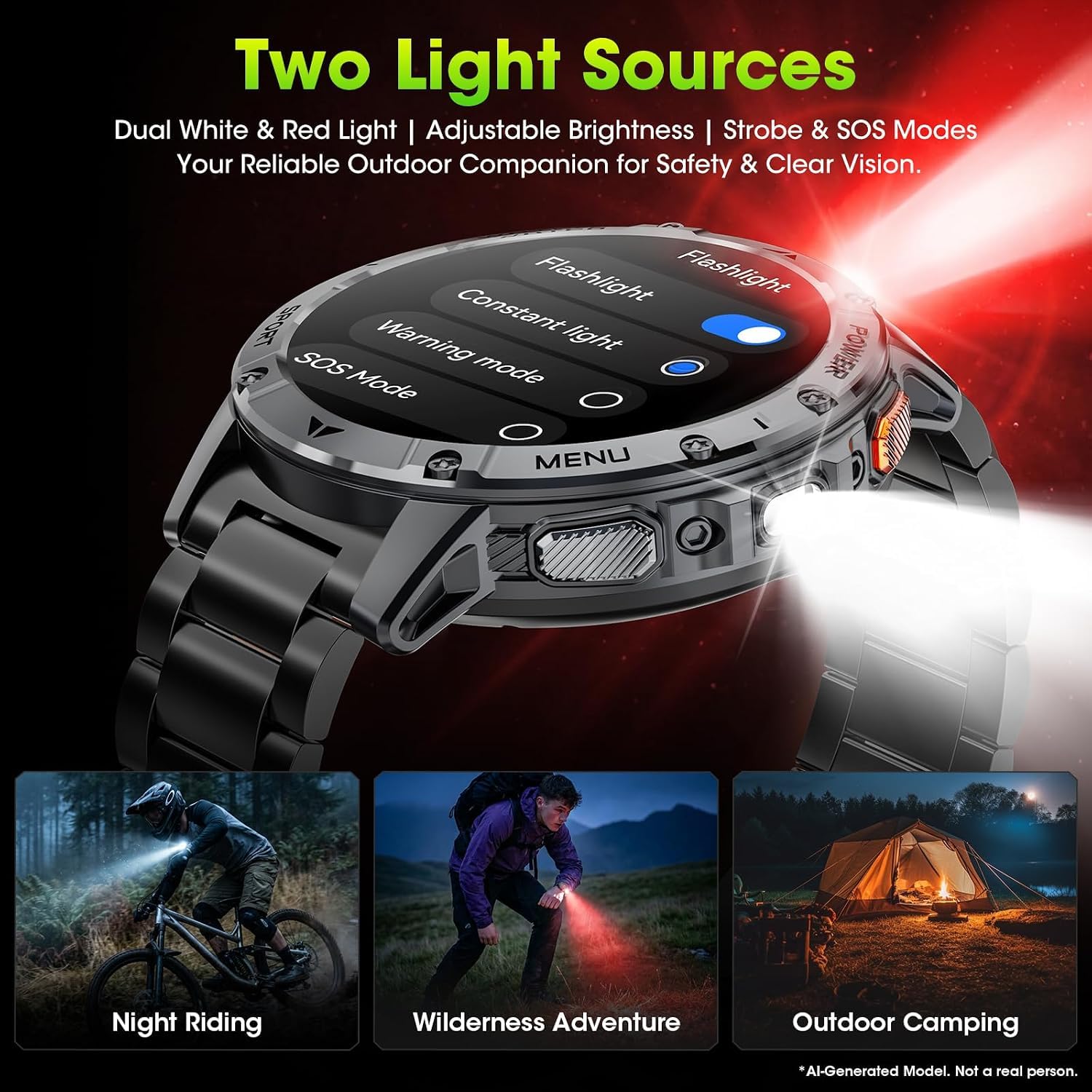 Haulvean Military Smart Watches for Men, 1.7" HD Smart Watch with Two - View 3