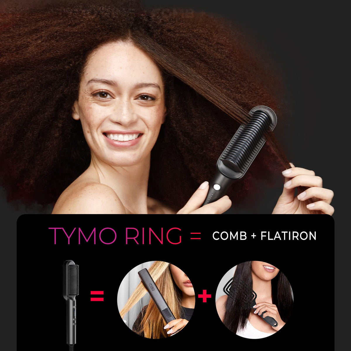TYMO Hair Straightener Brush Hot Comb Hair Straighteners for - TYMO Official Imagery - 3