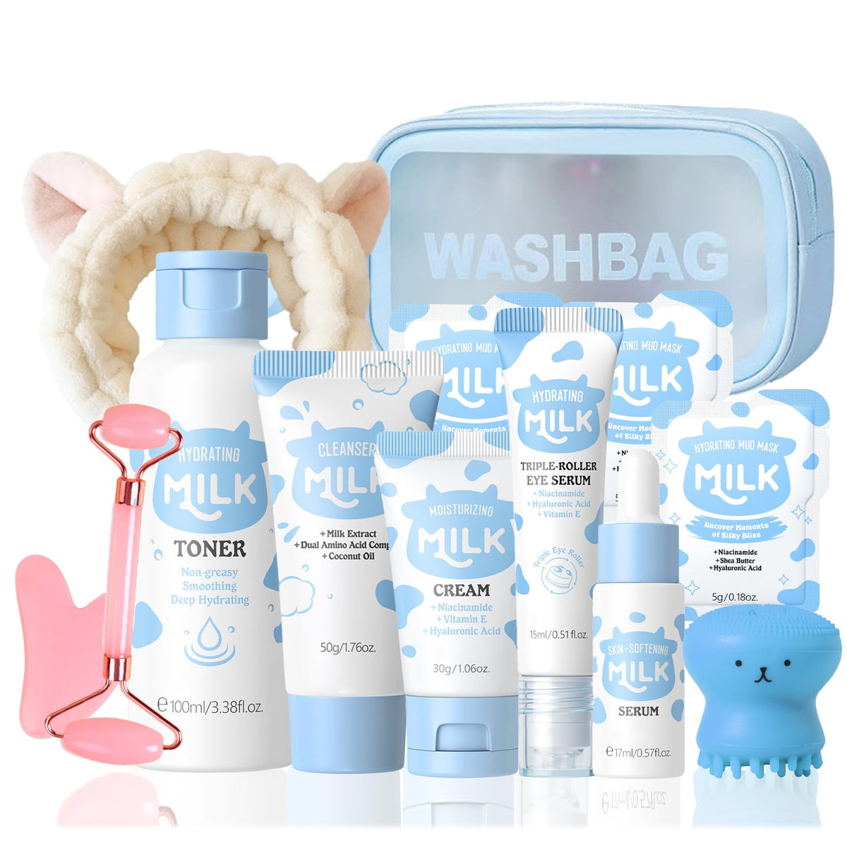 Milk Skin Care Set For Kids Teens 13 In 1 Hydrating Gentle - MrCuvaryas Official Imagery - 2