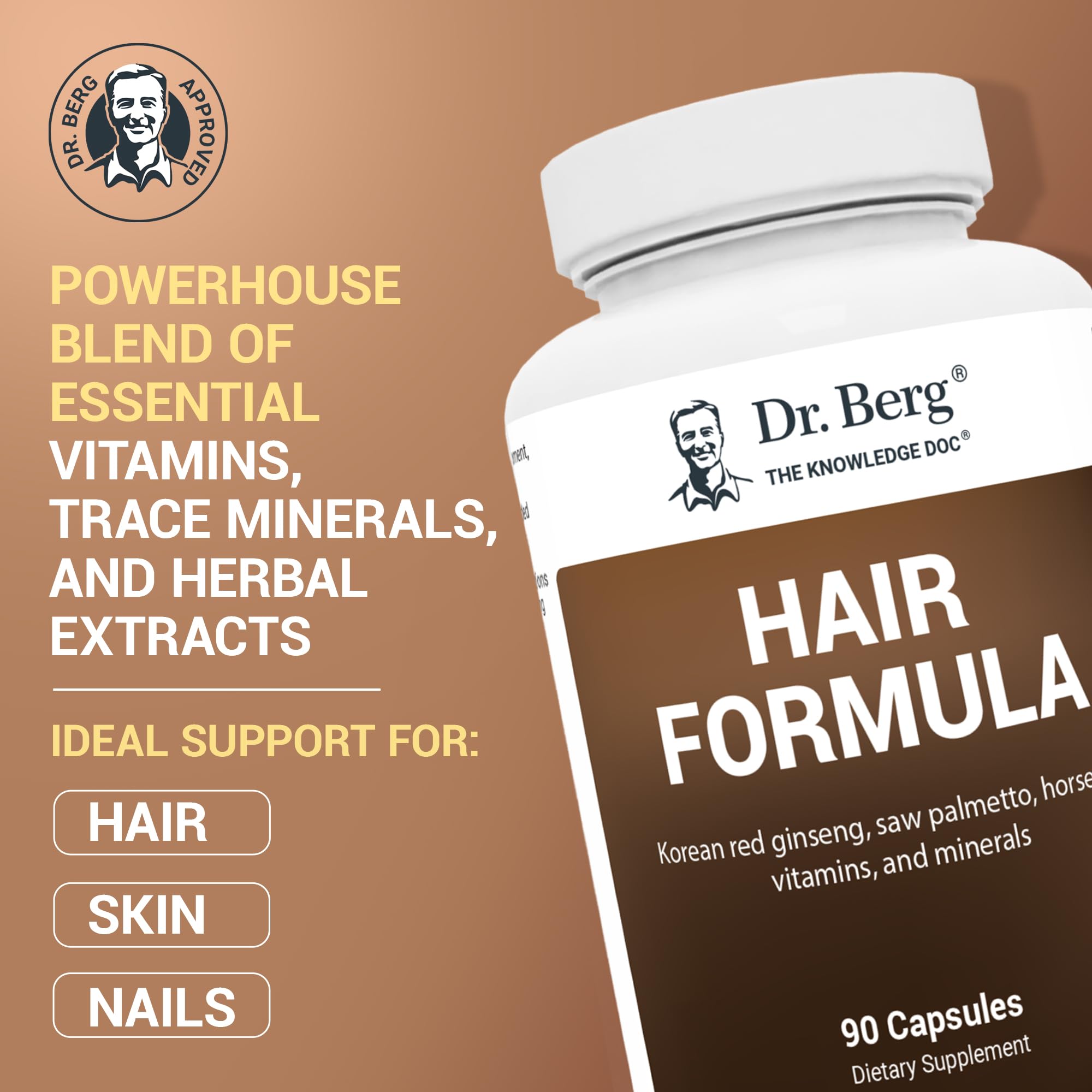 Dr Berg Hair Skin Nails with Biotin - Dr. Berg Nutritionals Official Imagery - 3