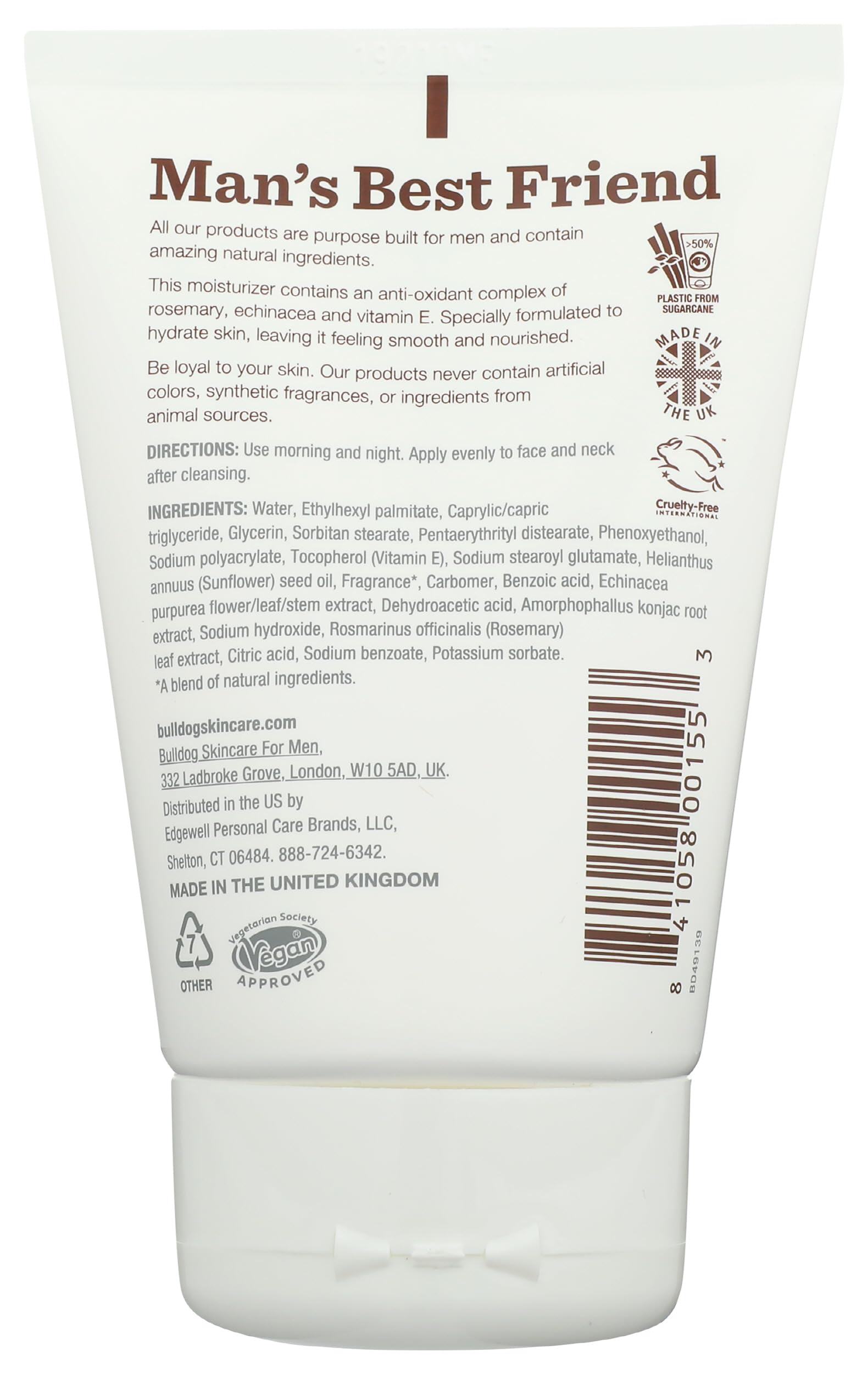 BULLDOG Mens Skincare and Grooming Face Moisturizer Age Defense, - Bulldog Skincare for Men