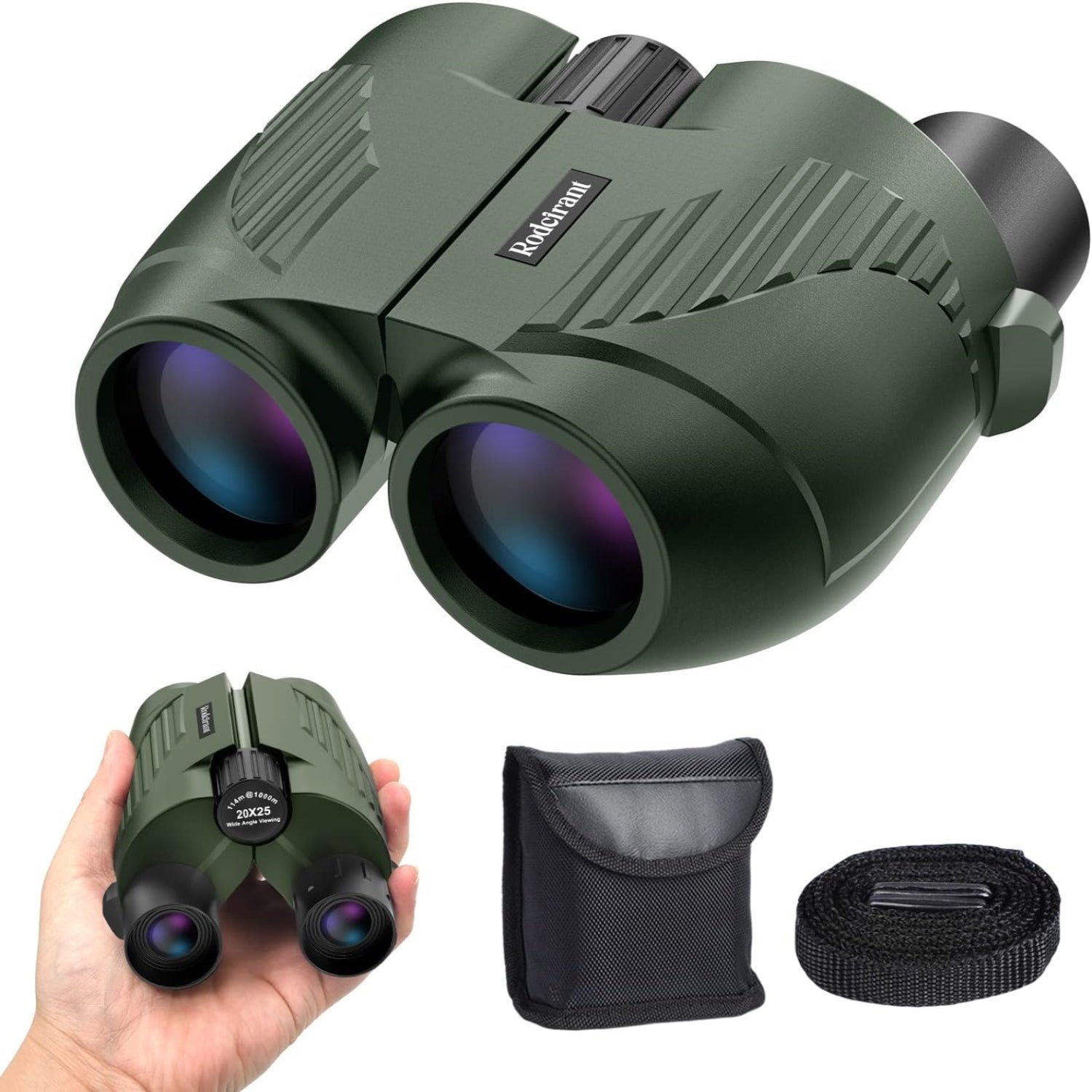 Poazork 20x25 compact waterproof binoculars for adults with large eyepiece and easy focus, ideal for outdoor viewing.