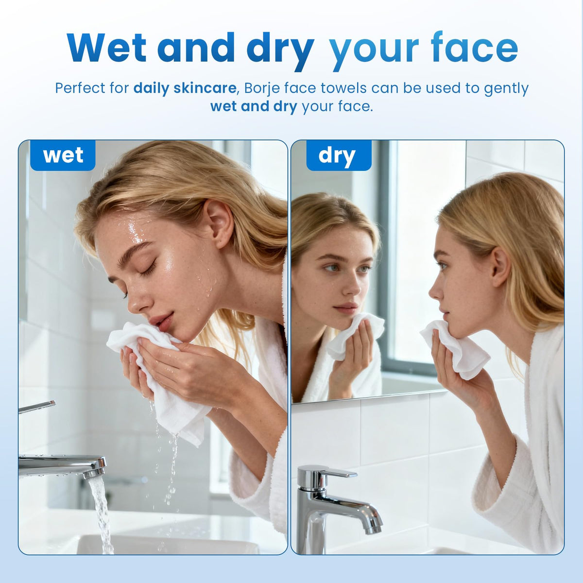 Borje Face Towels XXL Disposable Face Towel 10 x 12 100 - Borje Official Imagery - 6