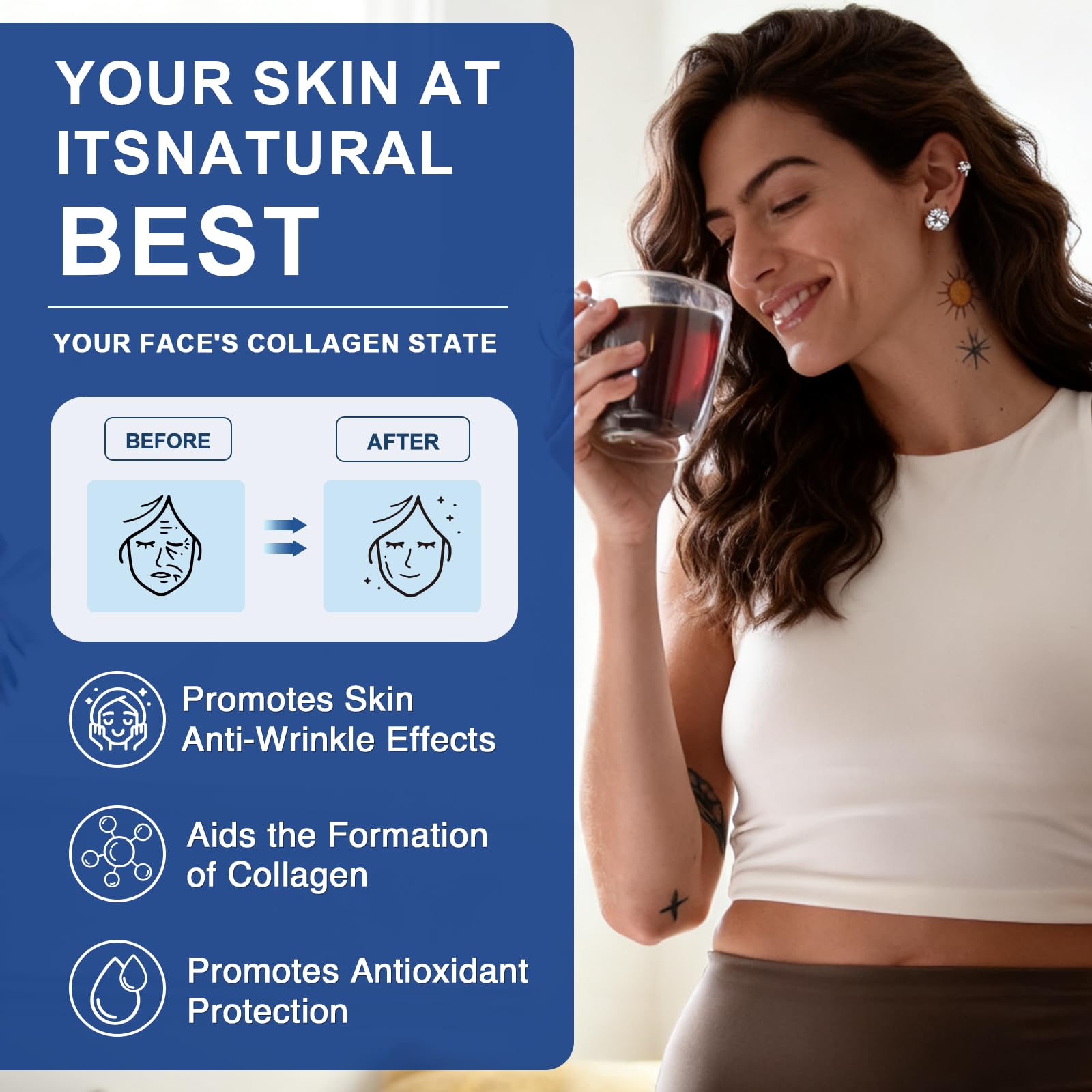 ZEBORA Marine Collagen Peptides Powder for Women 50 Servings - ZEBORA Official Imagery - 5