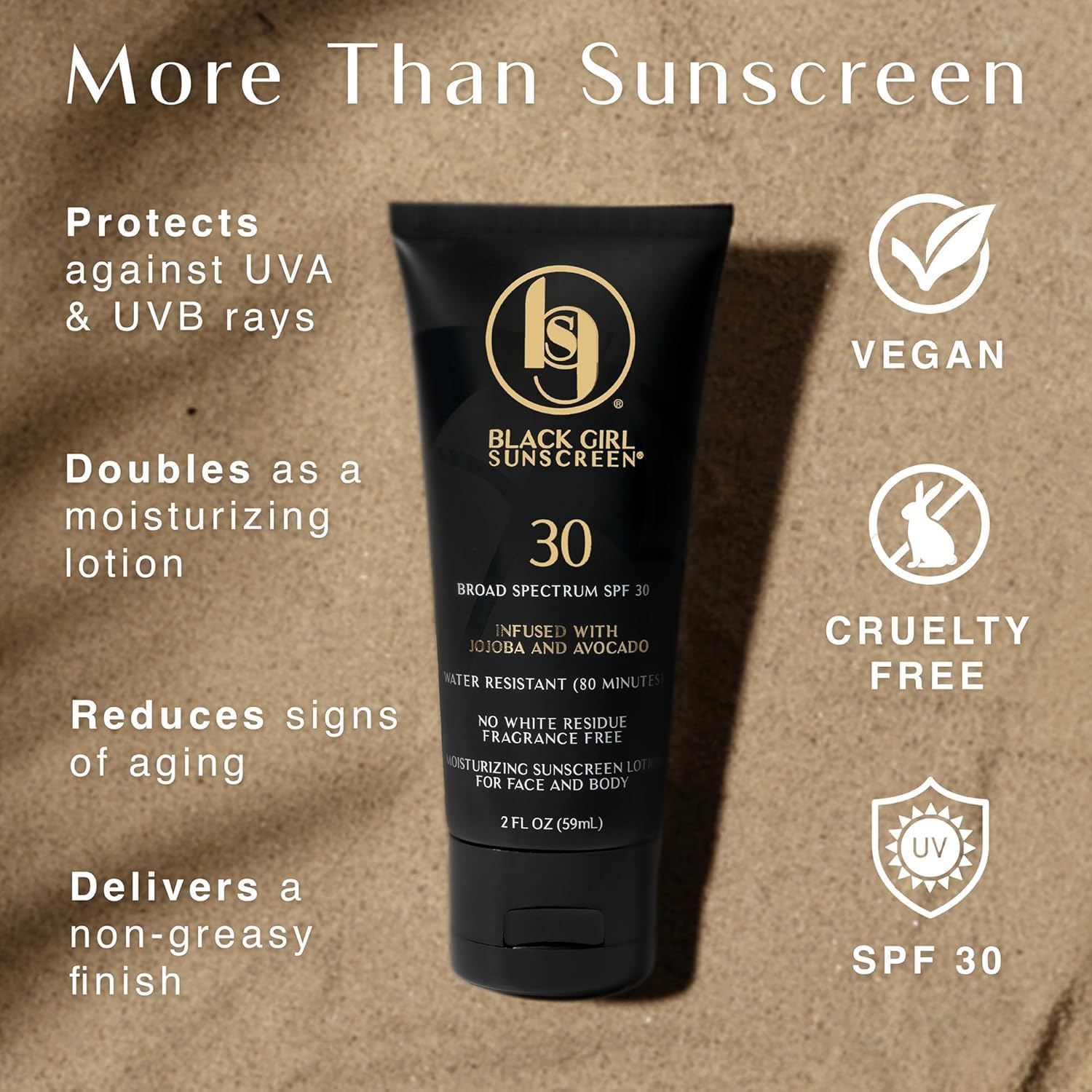 Black Girl Sunscreen Original SPF 30 Face & Body Sunscreen 2 Fl Oz - BLACK GIRL SUNSCREEN Official Product View 4