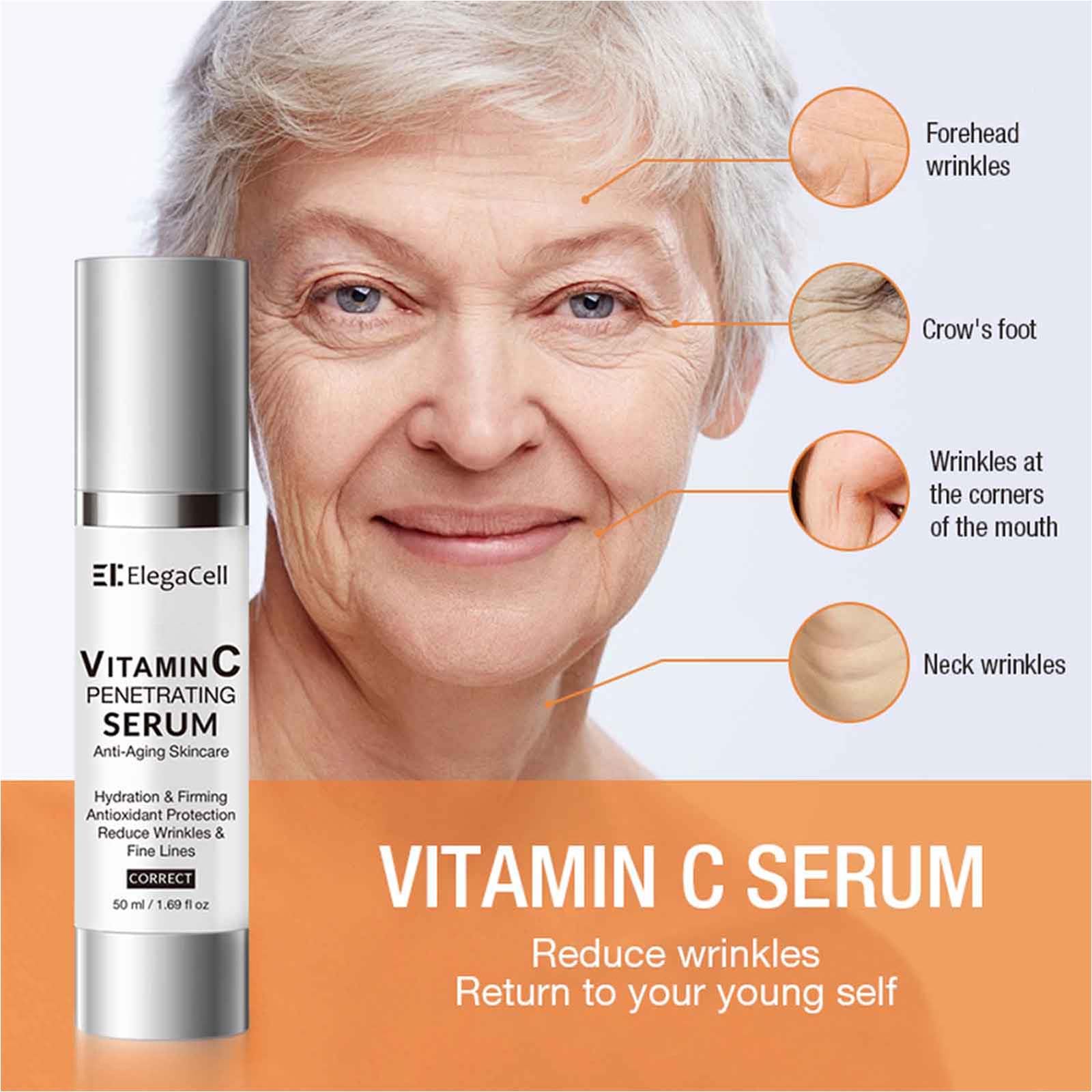 ElegaCell Super Vitamin C Serum for Women Over 70 - HACIRFE Official Imagery - 5