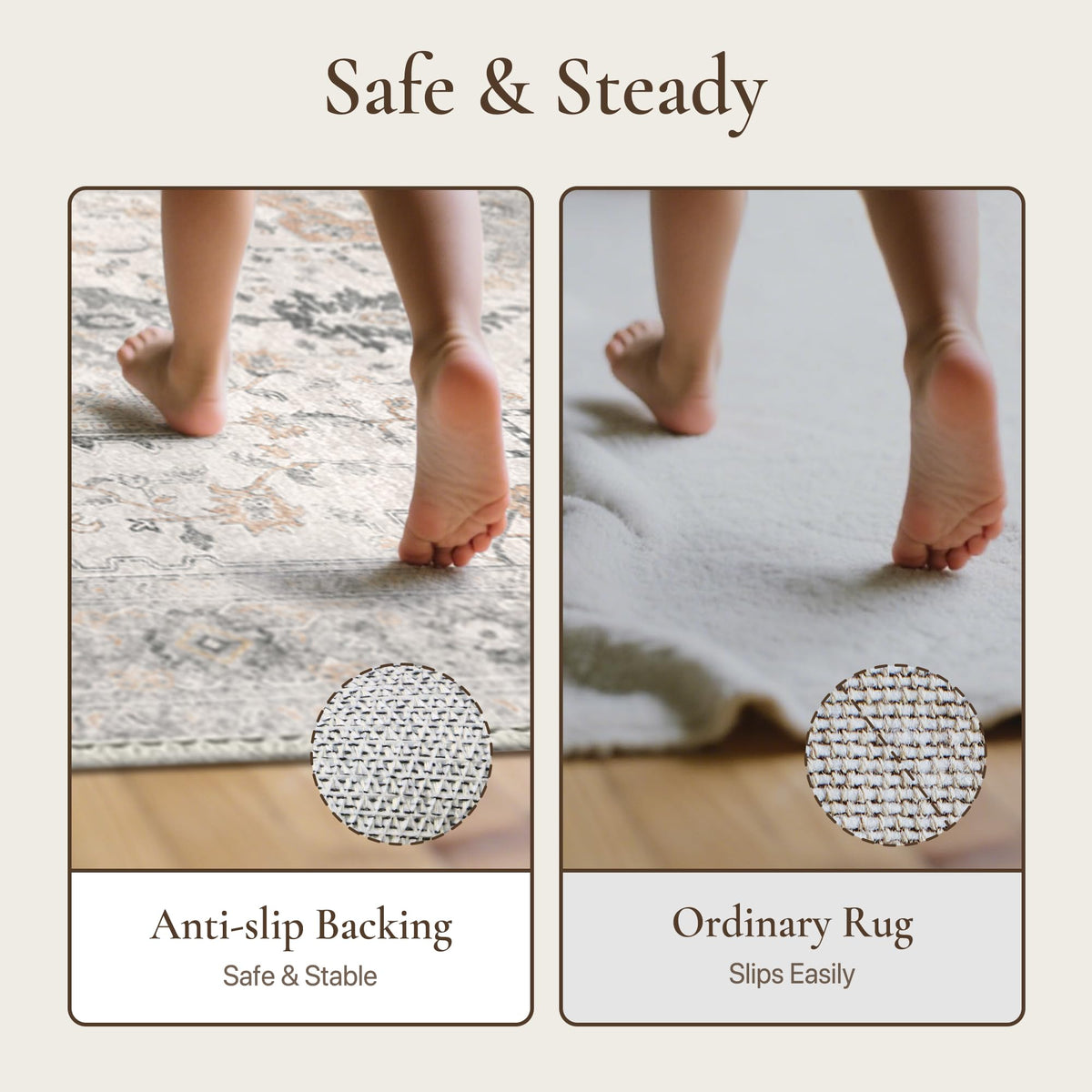 GENIMO 5x7 Washable Area Rugs for Living Room Non Slip Light - GENIMO Official Imagery - 6