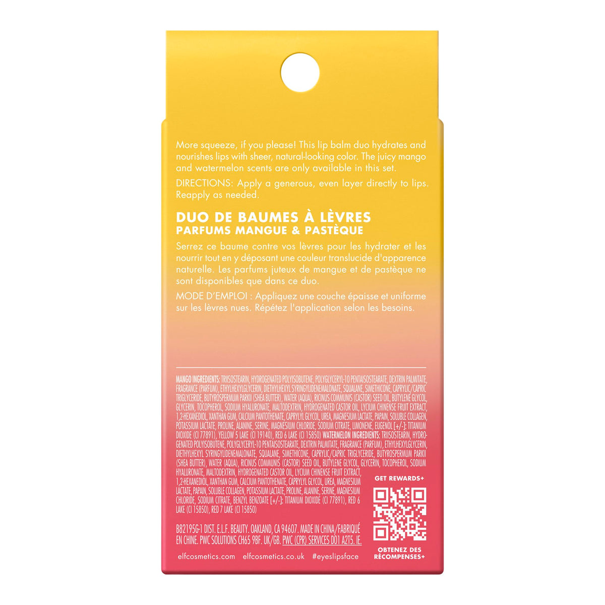 e l f Squeeze Me More Lip Balm Duo Mango Watermelon - e.l.f. Official Product Imagery - 8
