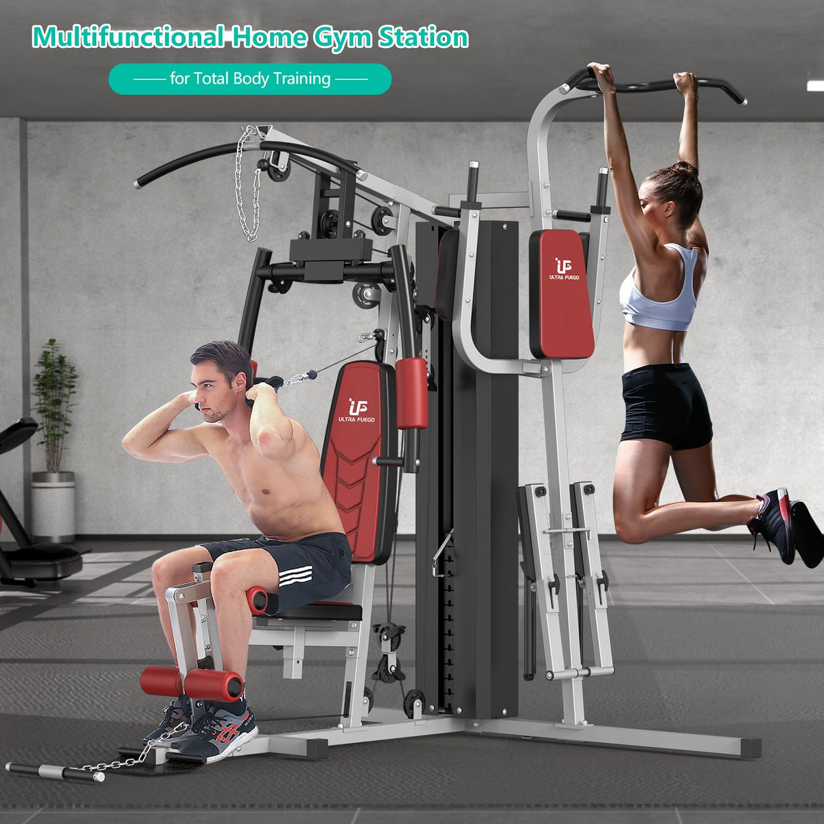 Multifunctional Home Gym Equipment Workout Station with - ULTRA FUEGO Official Imagery - 5