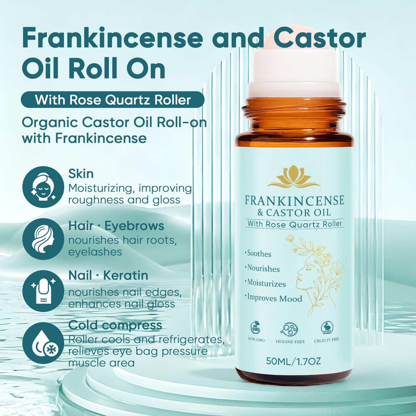 Fibosara Frankincense and Castor Oil, Organic Castor Oil Rose Qua - Fibosara Official Product View 3