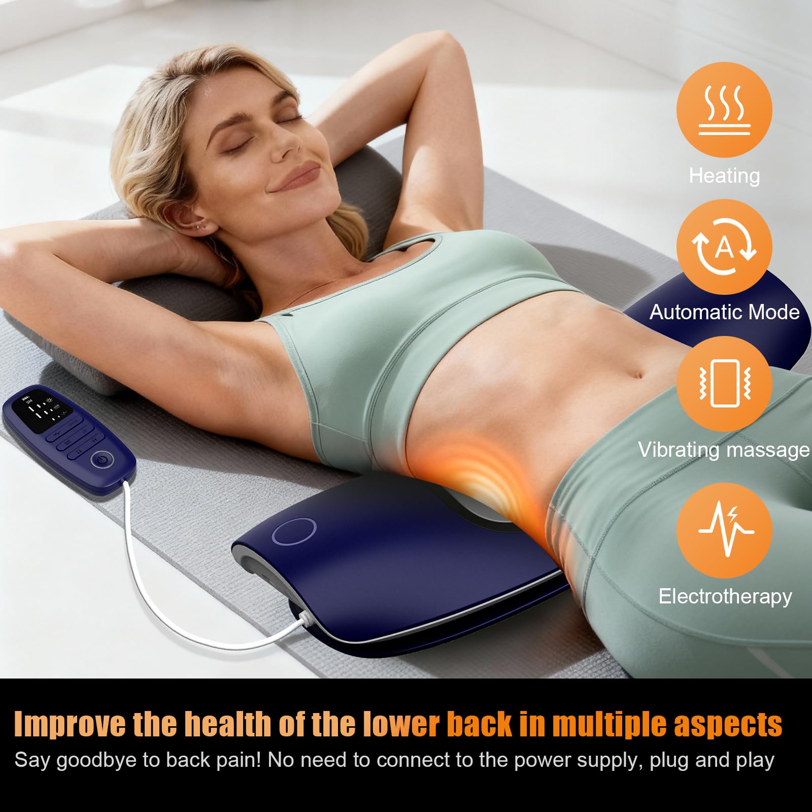 DRwiik Lower Back Massager with Traction,Heat,Electrotherapy and Vibration