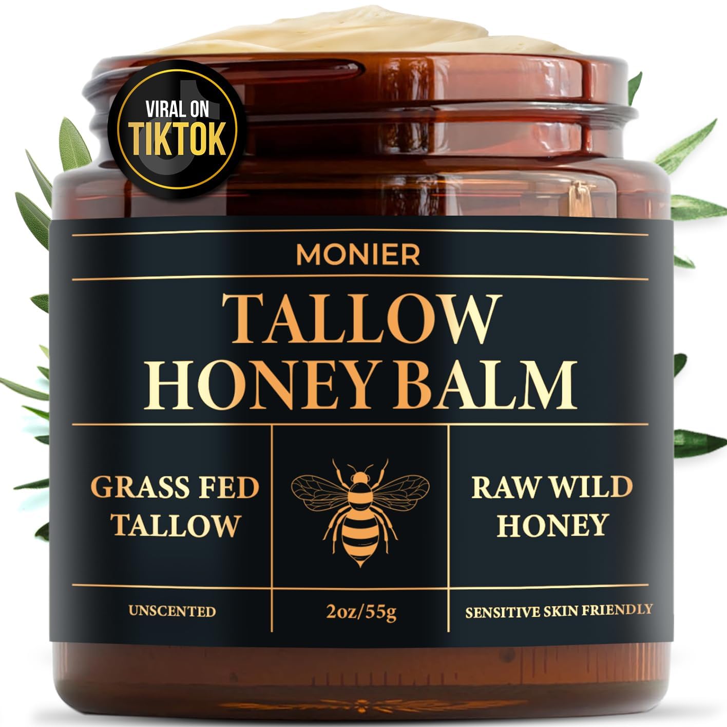 MONIER Beef Tallow and Honey Balm for Skin and Face – Moisturizer - MONIER Official Product View 2