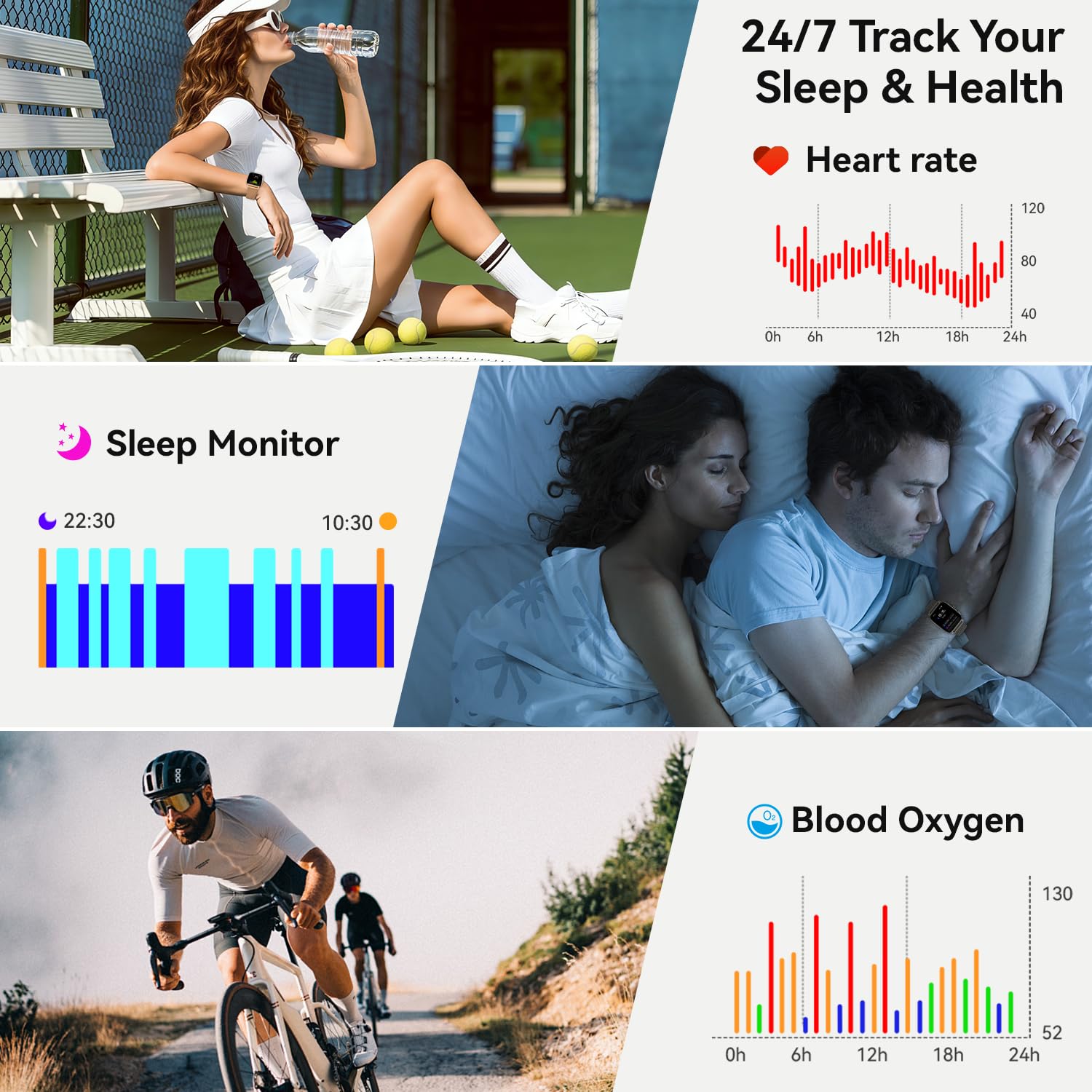 zhizhi Smart Watch for Women Android/iPhone: Fitness Tracker Smart Wat - View 3