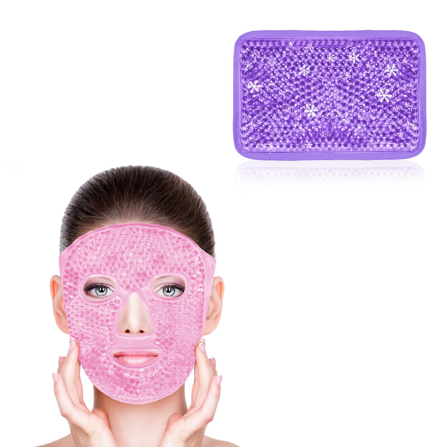 CONBELLA Cold Face and Eye Mask bundle for hot and cold therapy, designed for skin treatment and soothing facial relief.