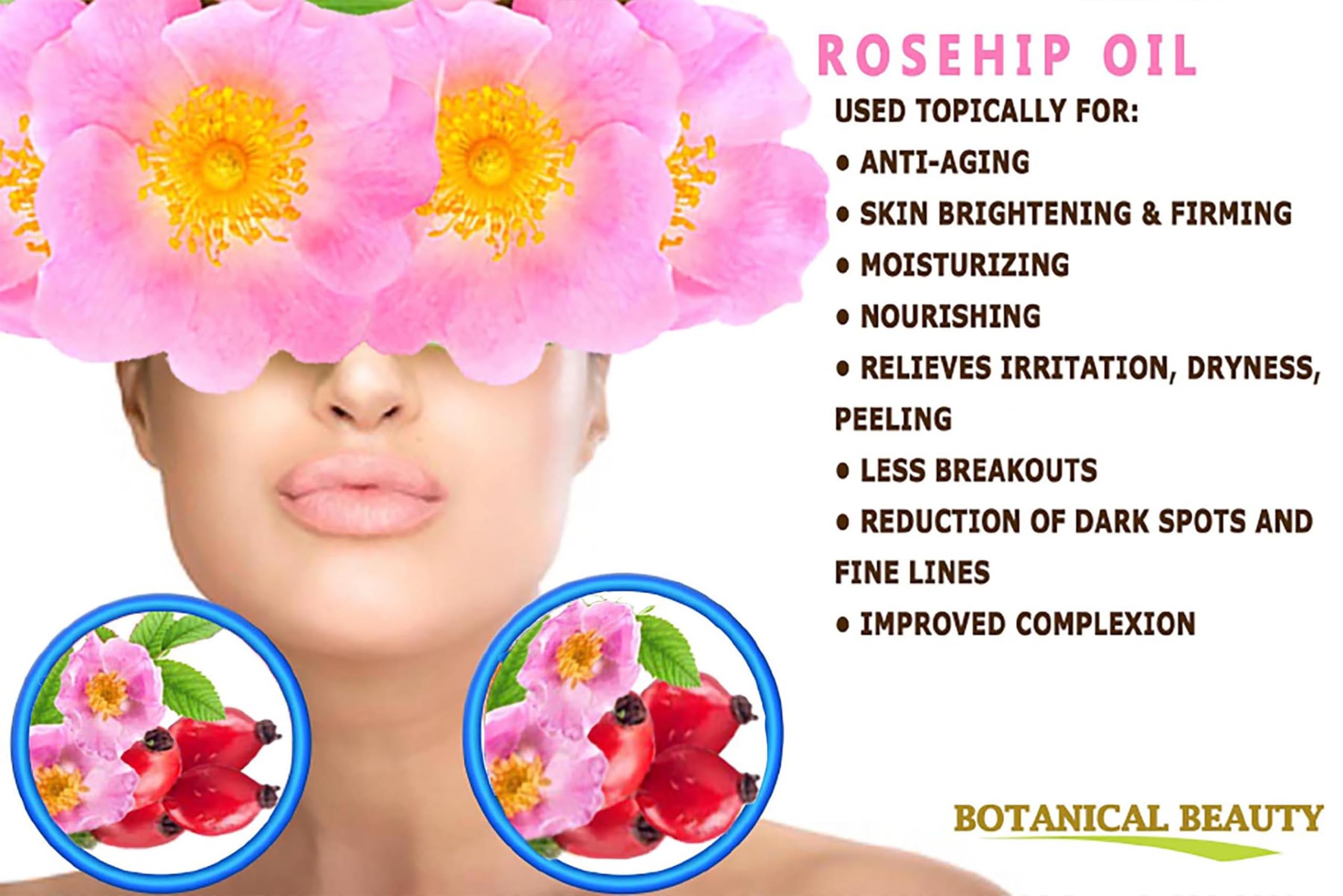 Botanical Beauty ROSEHIP SEED OIL 100% Pure Natural Refined - Botanical Beauty