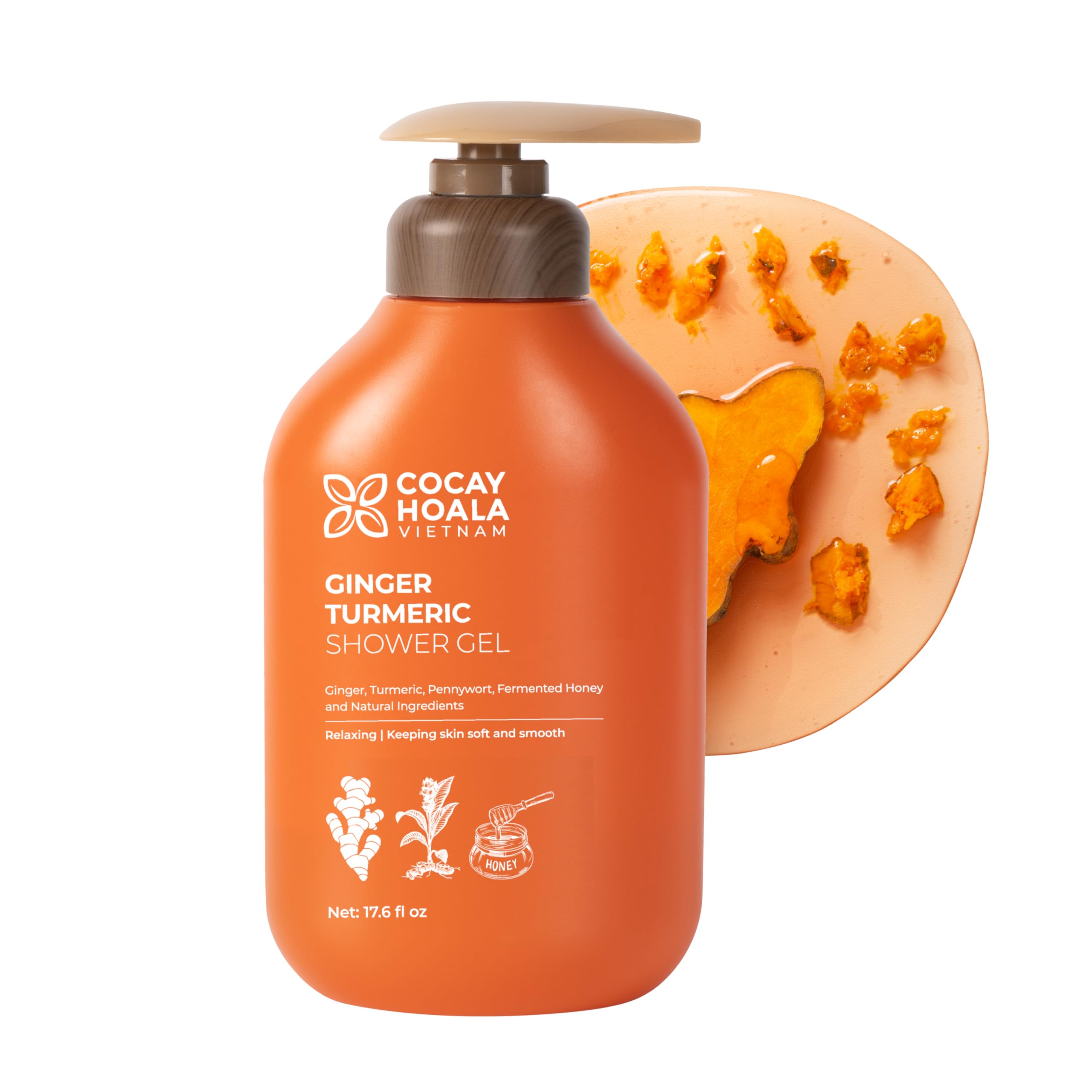 COCAY HOALA Turmeric Exfoliating Body Wash - Product Imagery