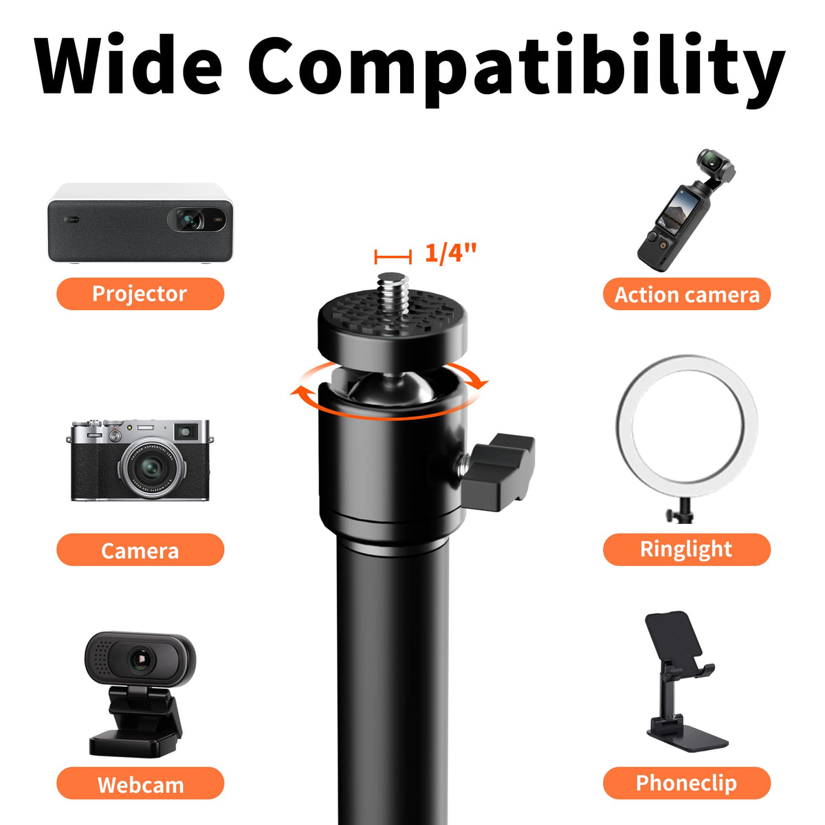 Projector Stand 2 in 1 Mini Projector Mount Bracket 360 - XINLEI Official Imagery - 6