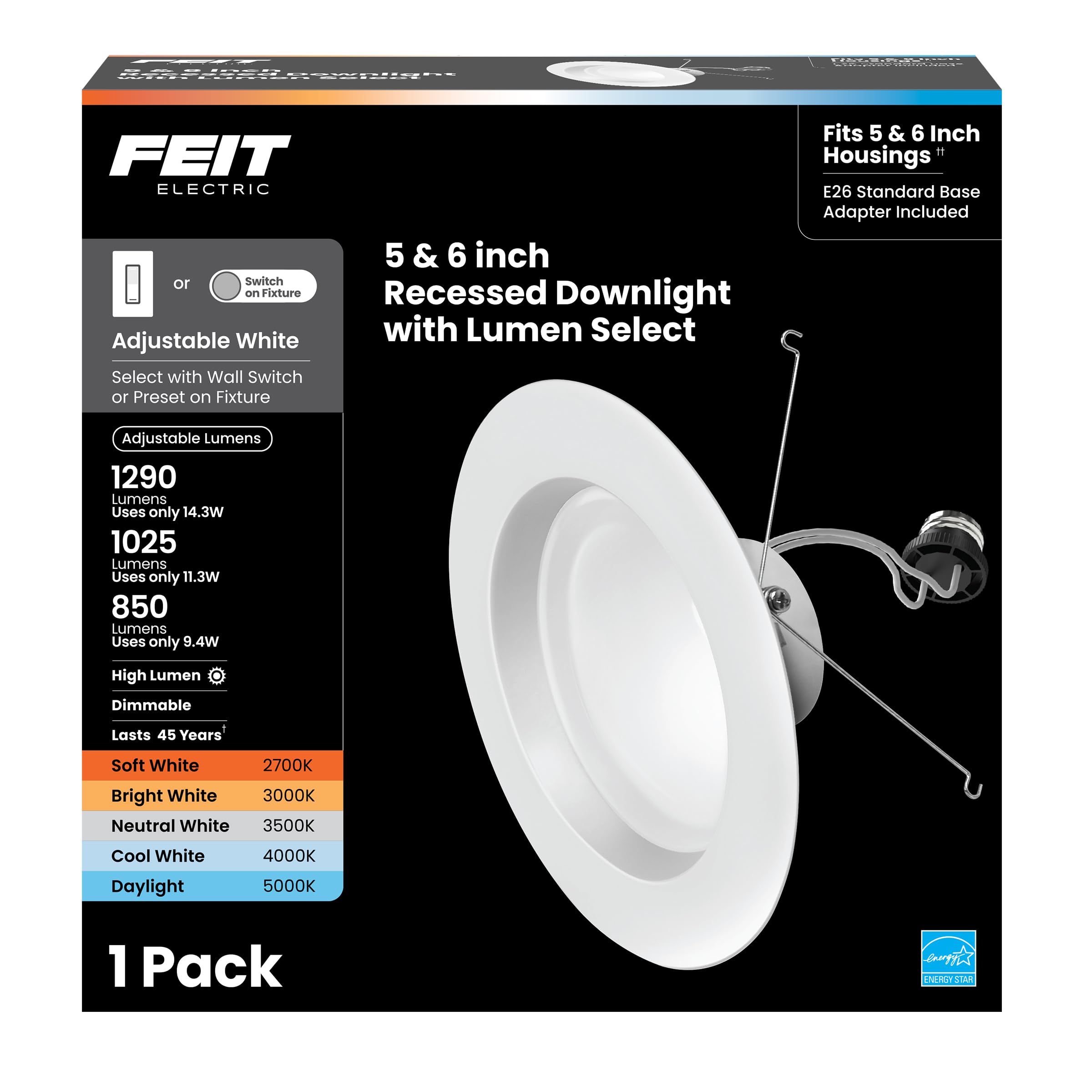 Feit Electric 5 6in LED Recessed Downlight Retrofit Kit - Feit Electric Official Imagery - 3