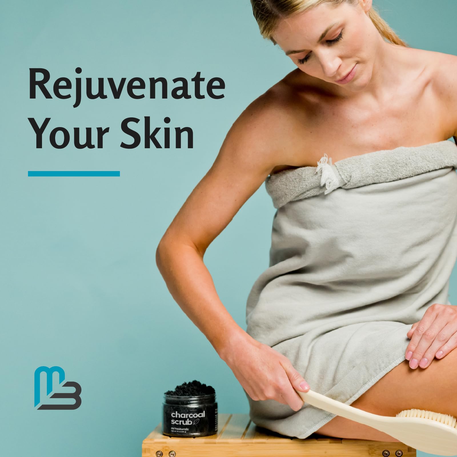 Exfoliating Charcoal Scrub for Body with Collagen Stem Cells - M3 Naturals Official Imagery - 6