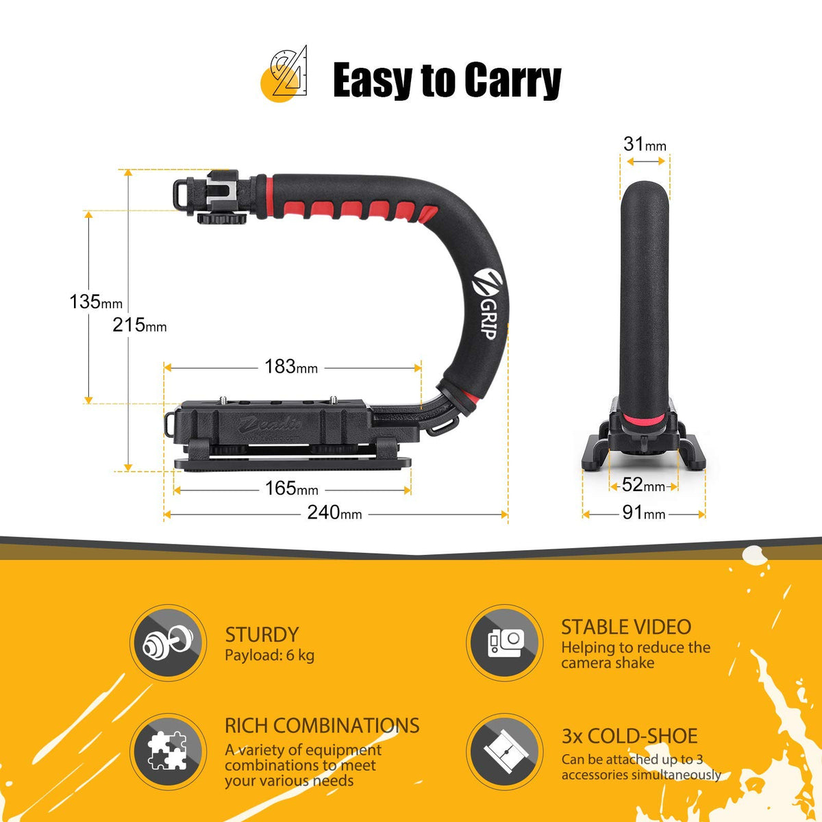 Zeadio Video Action Stabilizing Handle Grip Handheld - Zeadio Official Imagery - 7
