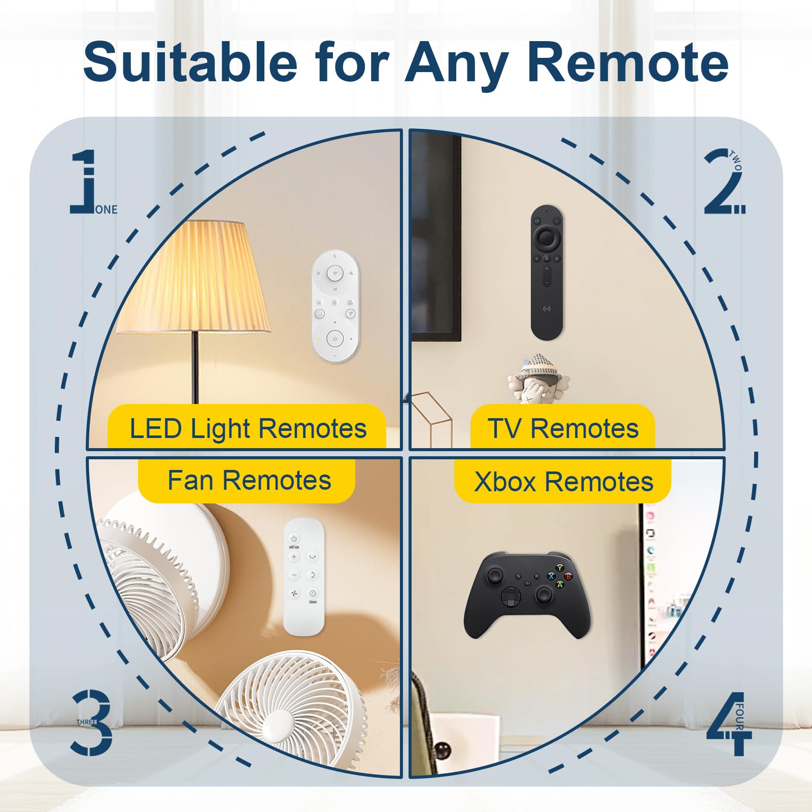 Vaszu Magnetic Silicone Remote Control Holder Wall Mount for TV F - Vaszu Official Product View 6