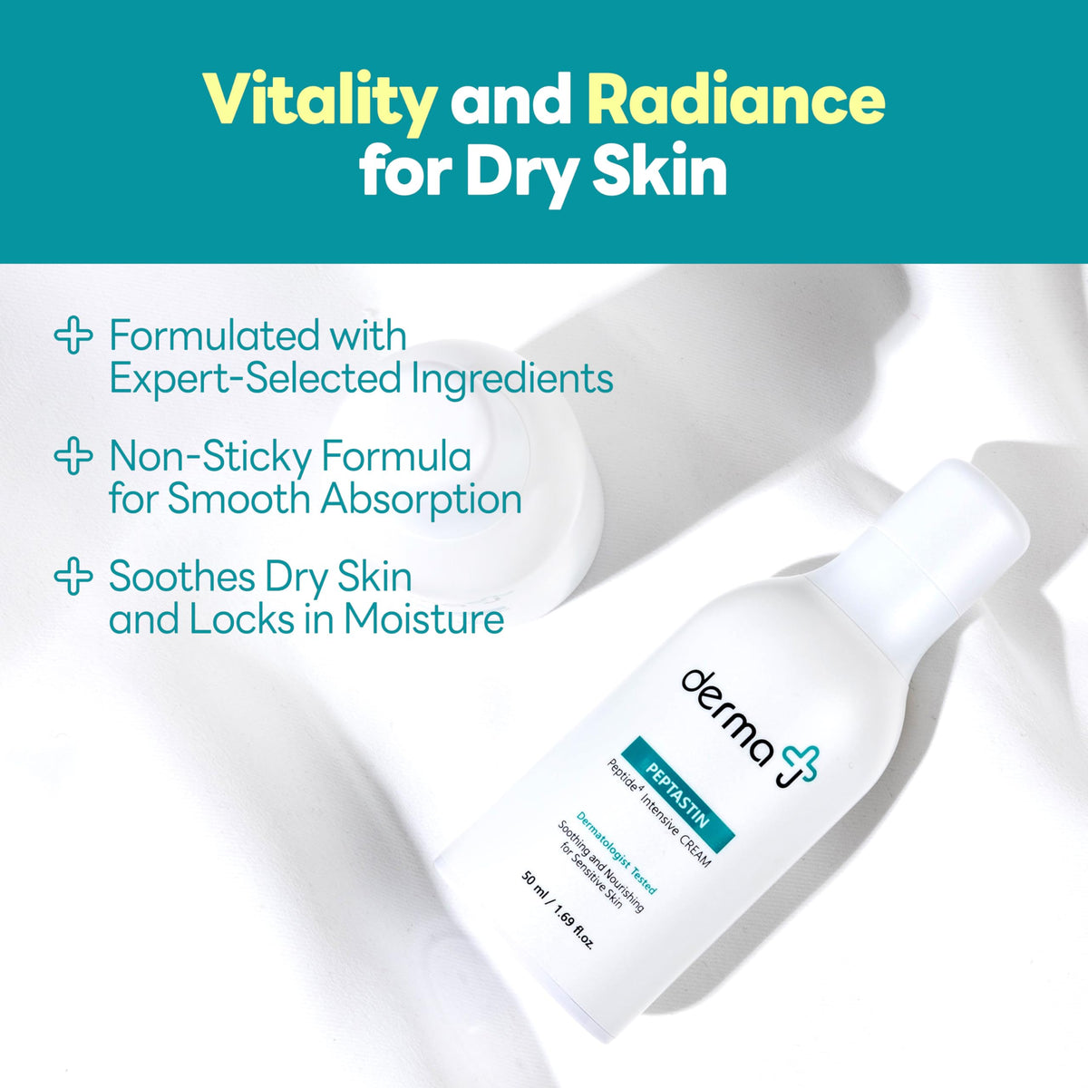Premium Face Cream Enriched with Collagen Boosting Peptides - derma J Official Imagery - 5