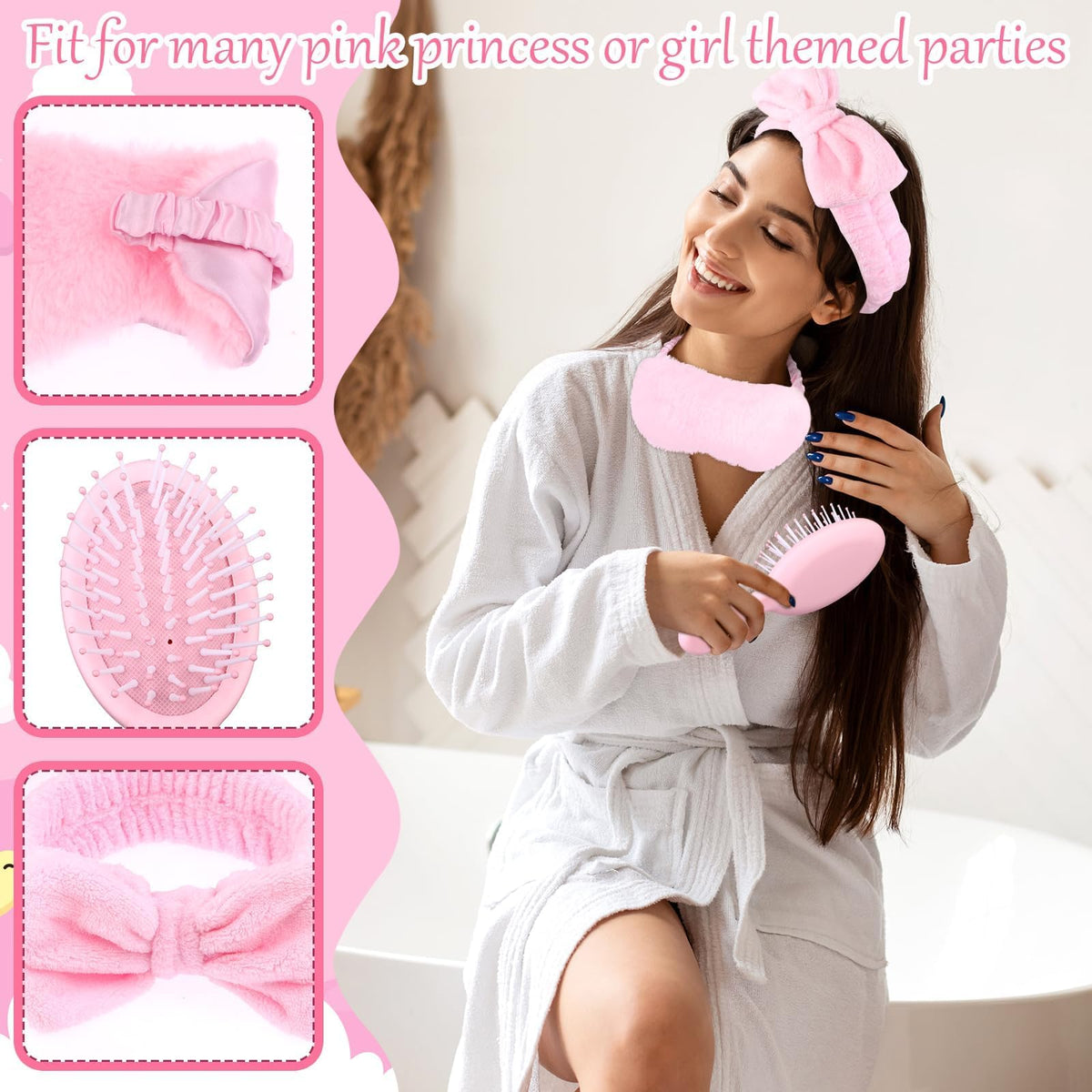 54Pcs Spa Party Supplies Pink Sleepover Favors for Women - Shknldzsm Official Imagery - 6